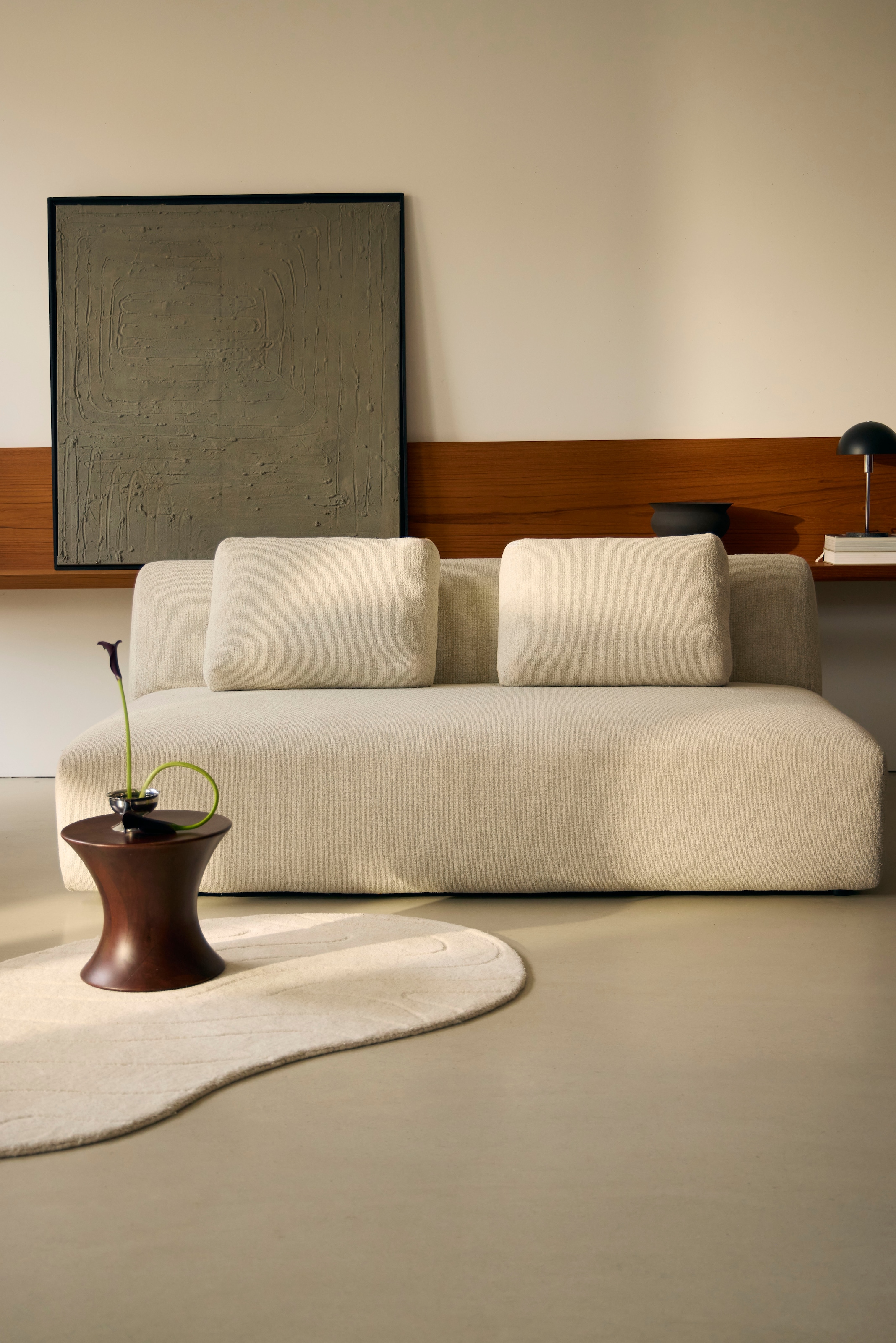 LeGer Home by Lena Gercke Schlafsofa »YLLIA 3-Sitzer (196 cm) mit verstellbarer Rückenlehne« Feiner Strukturbezug, Relax- und Bett-Funktion