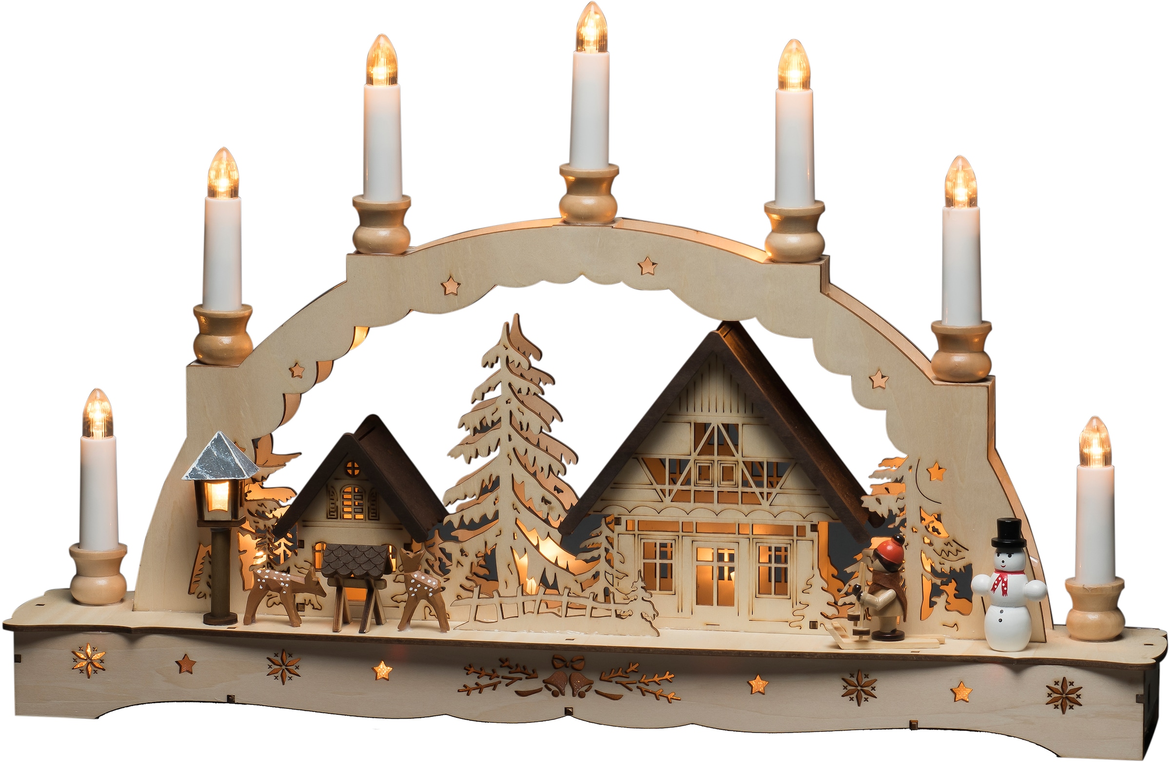 KONSTSMIDE LED Schwibbogen »Weihnachtsdeko«, Holzsilhouette 
