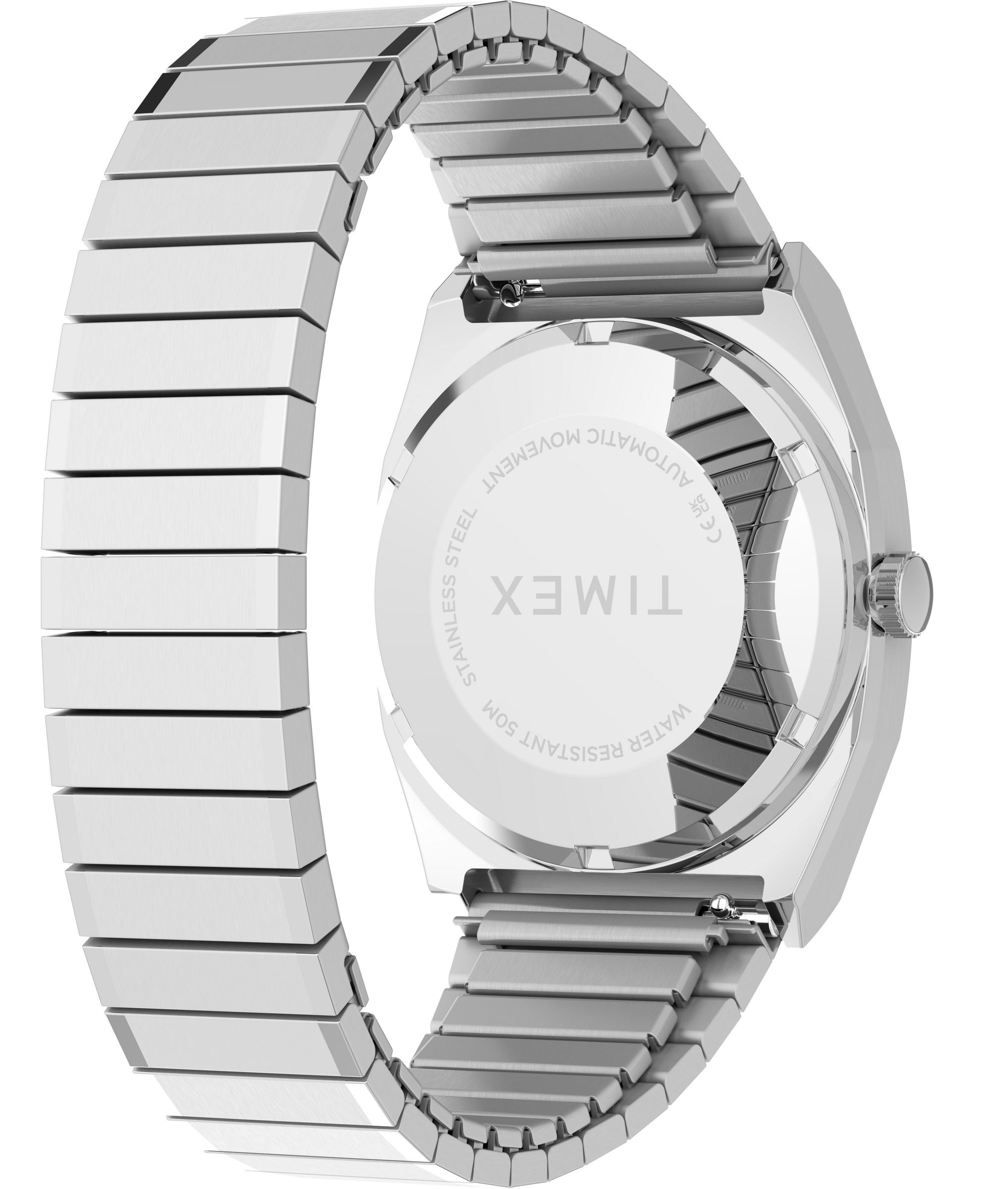 Timex Automatikuhr »E Line« Armbanduhr, Herrenuhr, Mechanische Uhr, Edelstahlarmband, analog, Tag