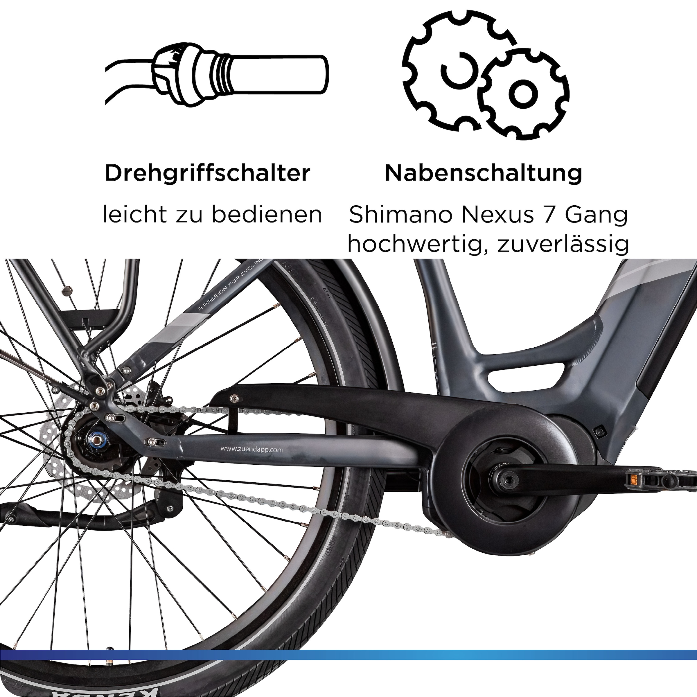 Zündapp »X885« 7 Gang Nabenschaltung Mittelmotor 250 W