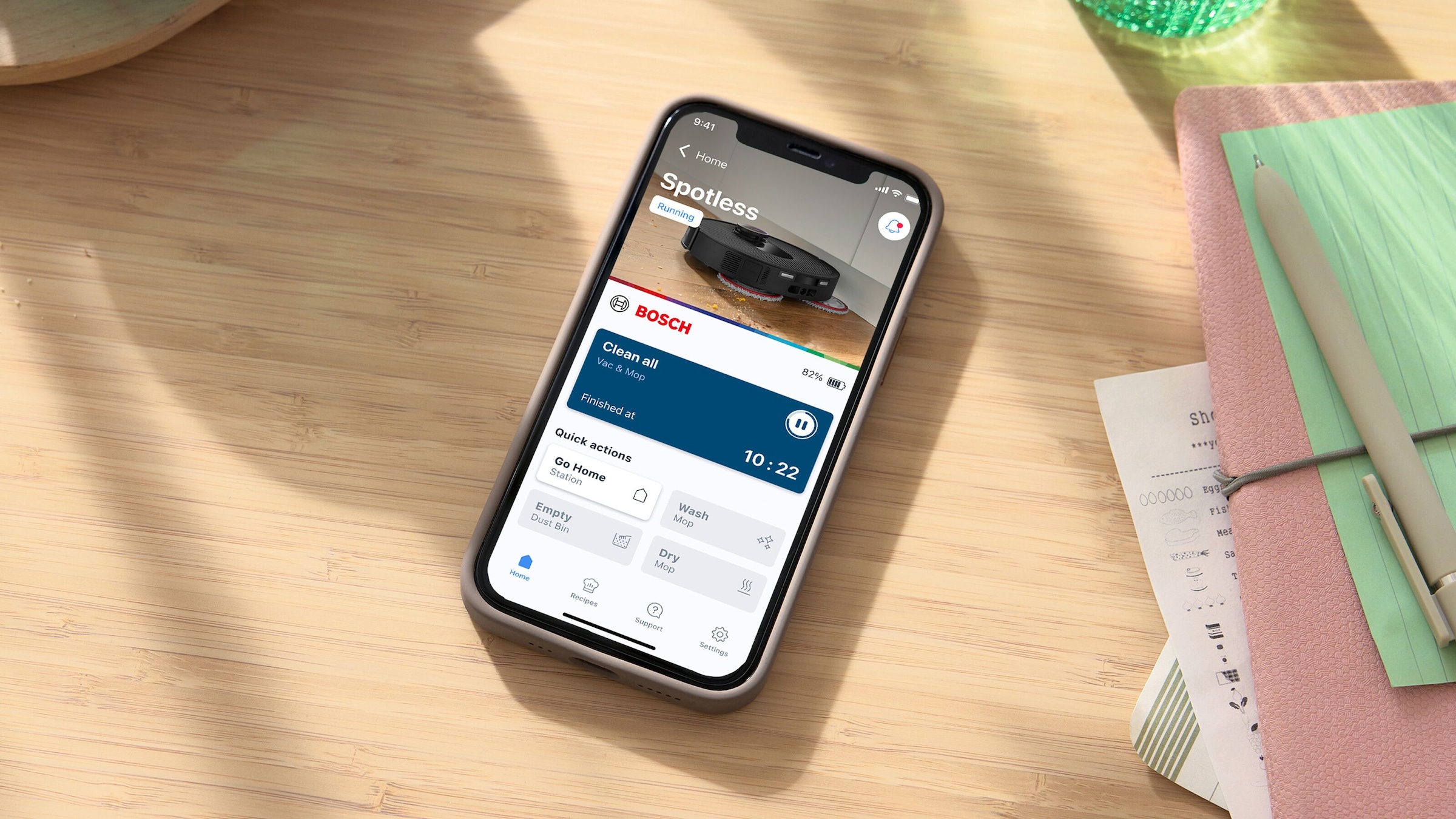 BOSCH Saugroboter »Spotless Max BCRDW3B, rotierende Wischpads, 70°C Selbstreinigung«, Datensicherheit, 11.000 Pa Saugkraft, Absaugstation, Carbon Bürste