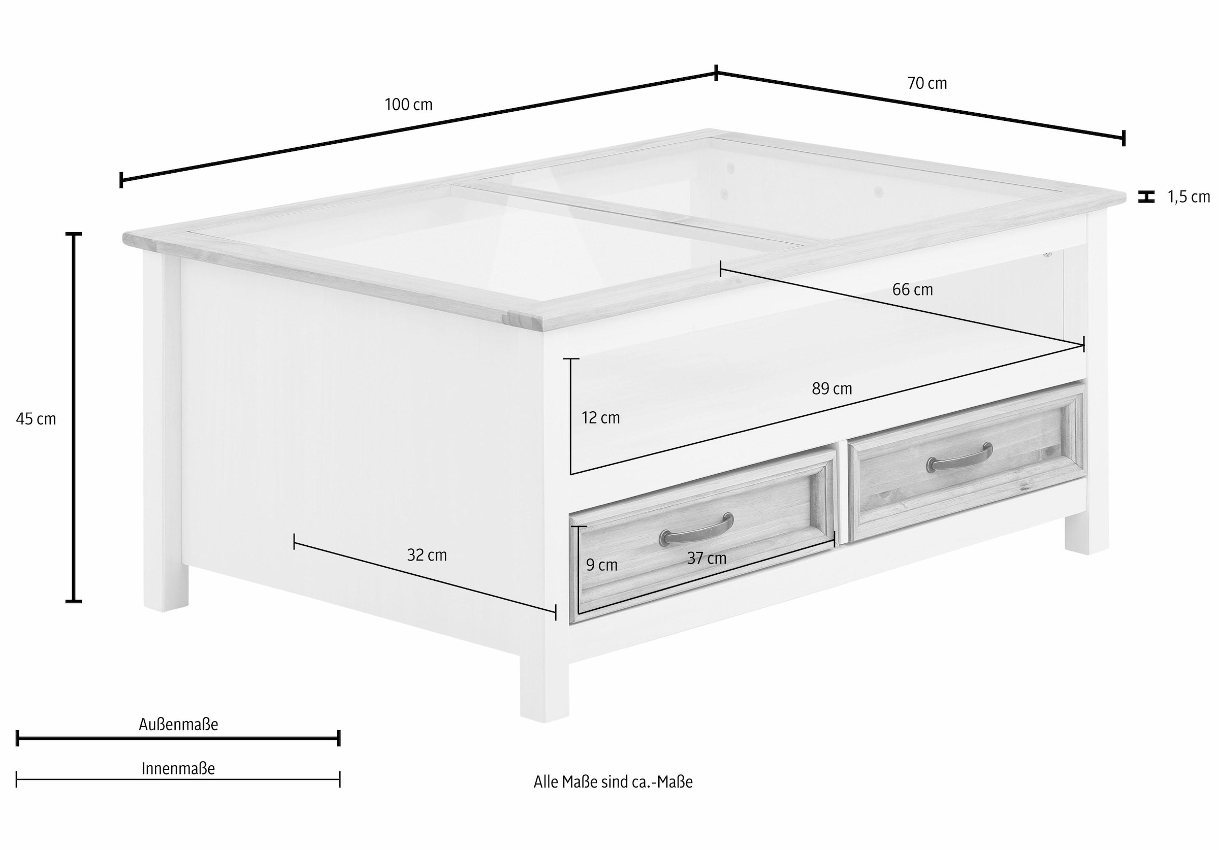 Home affaire Couchtisch »Selma«, mit schöner Holzstruktur