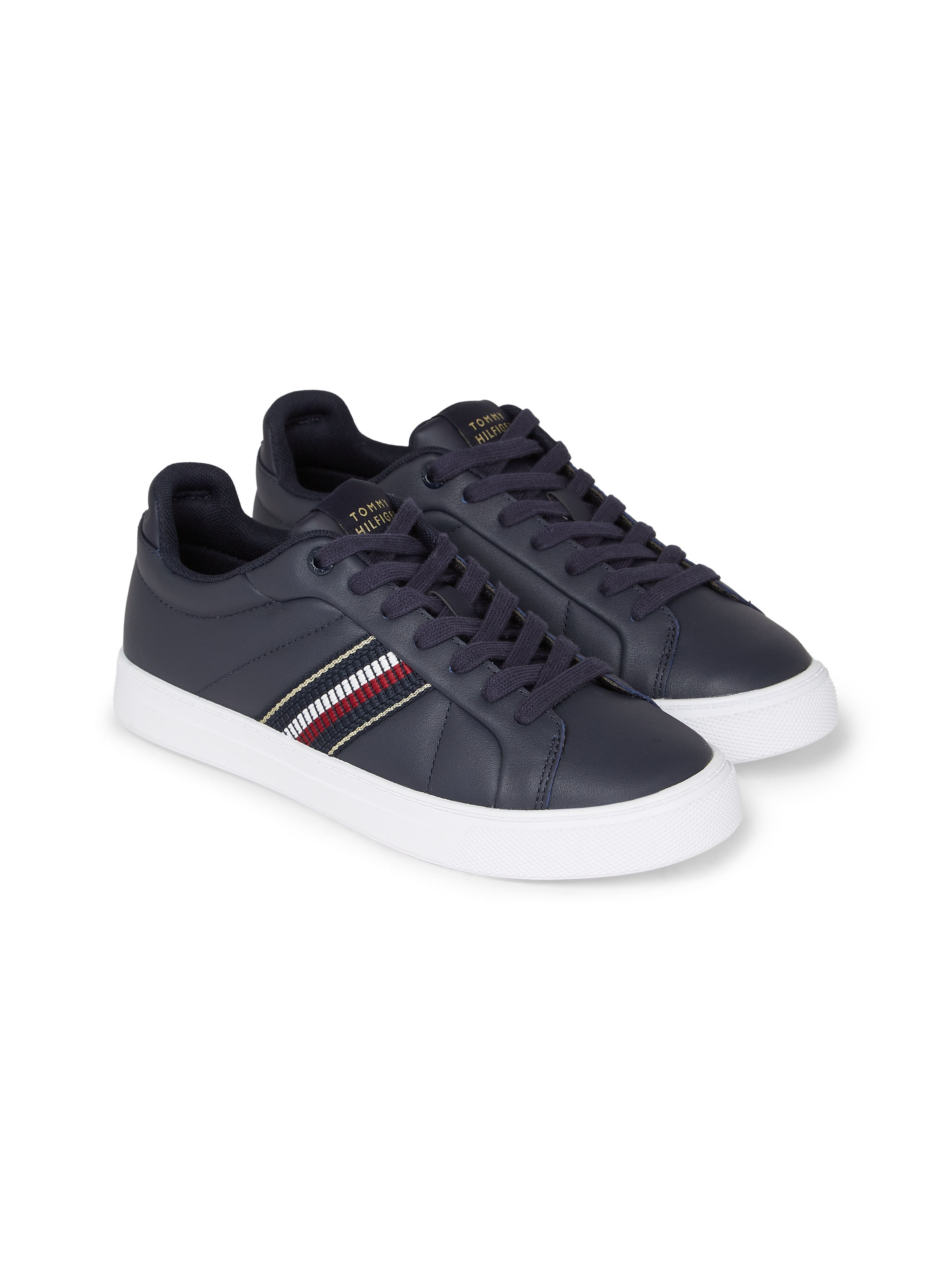 Tommy Hilfiger Plateausneaker »ICON COURT SNEAKERS STRIPES«, Schnürschuh, Freizeitschuh, Halbschuh mit Tommy-Streifen