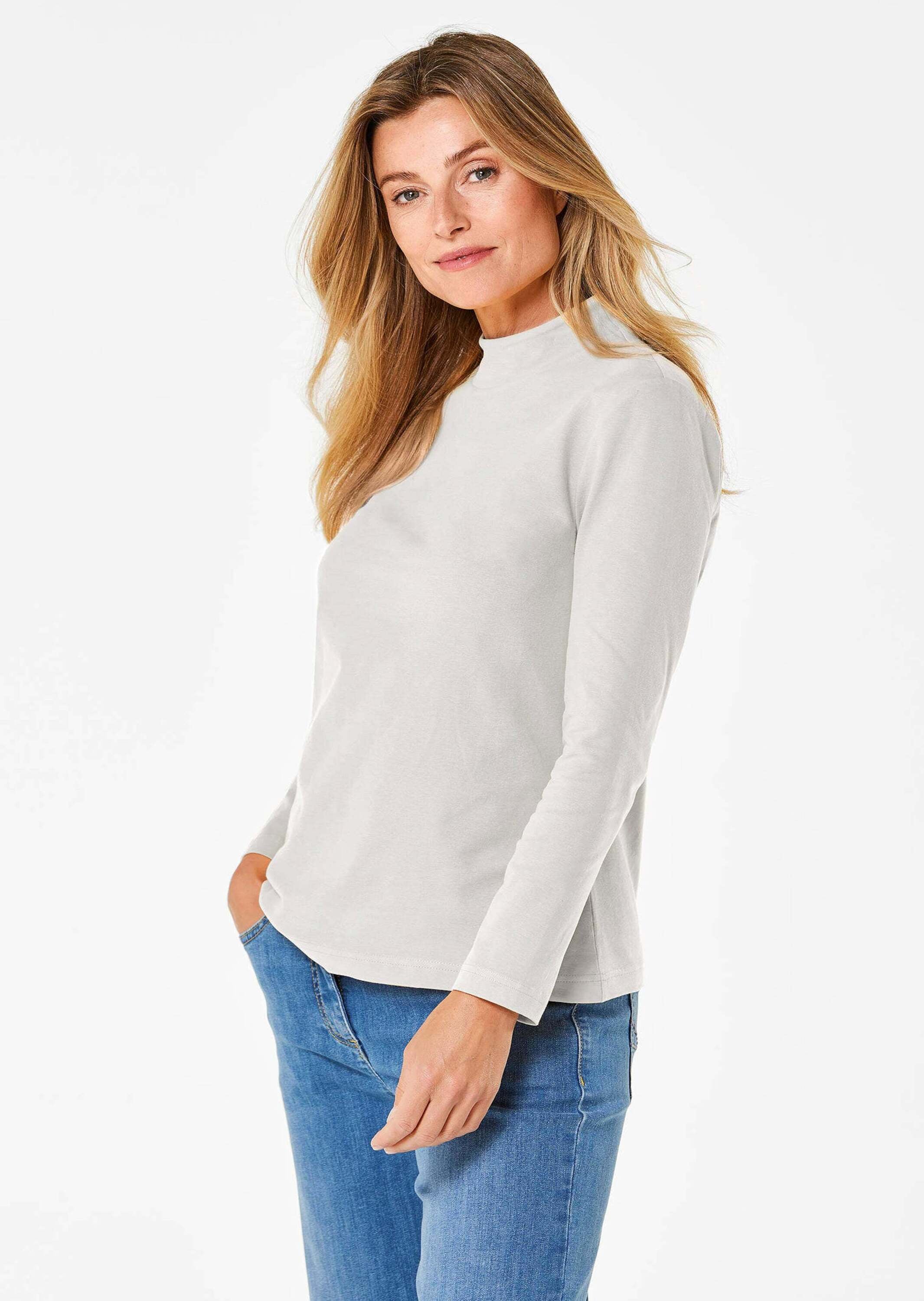 GOLDNER Longpullover »Stehkragenshirt mit Langarm« Ohne