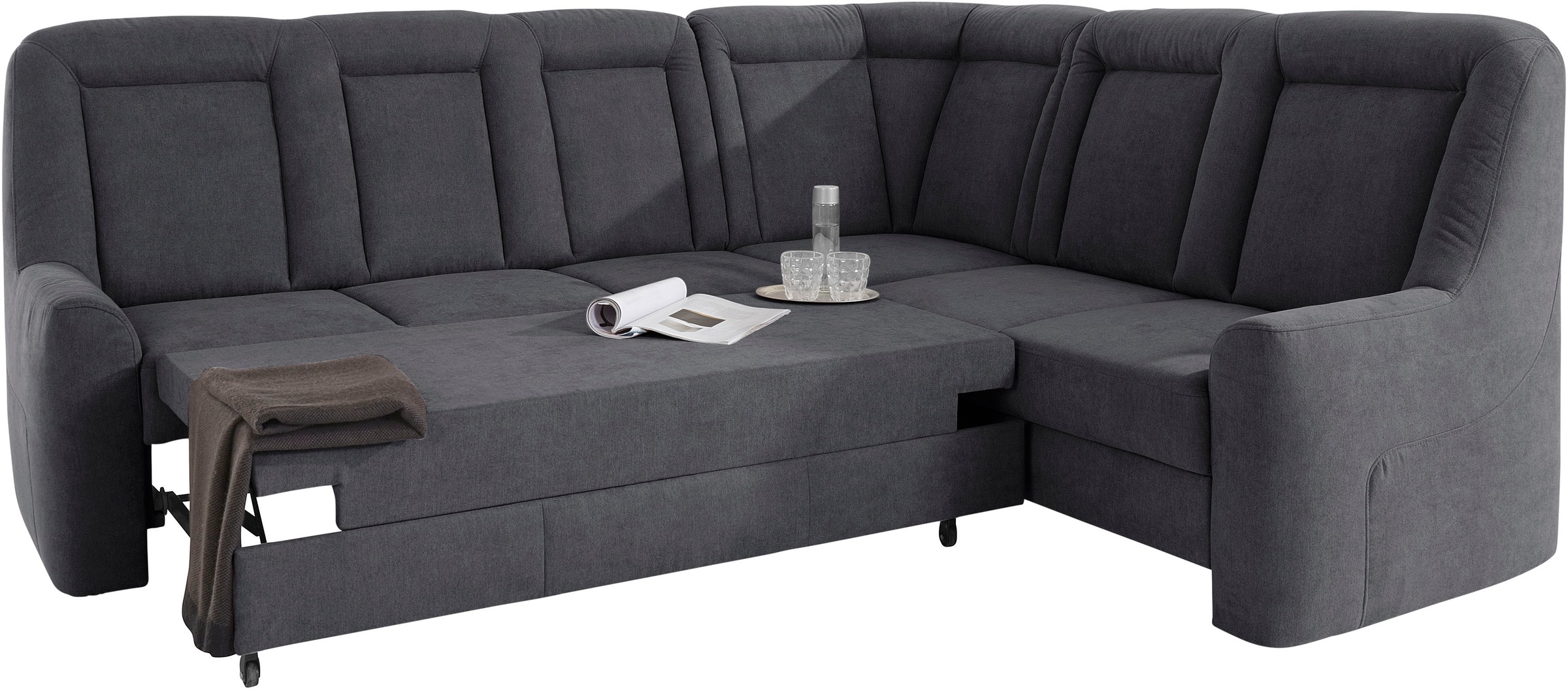 sit&more Ecksofa »Melissa L-Form«, klassisches Polsterprogramm, wahlweise Bettfunktion und Schubkasten