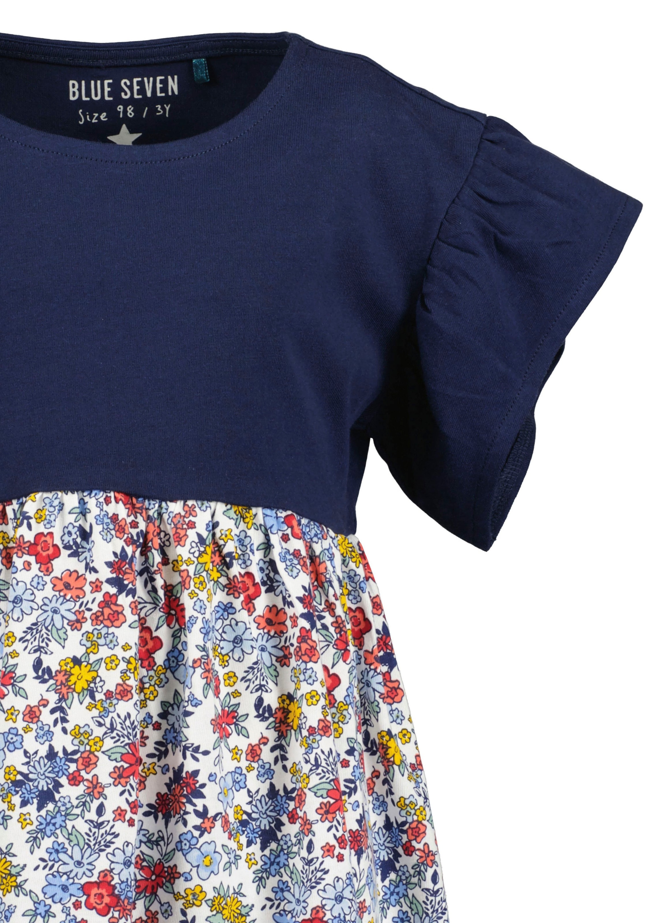 Blue Seven Sommerkleid 1 tlg. tlg. mit tollen Rüschen an den leicht überschnittenen Schultern