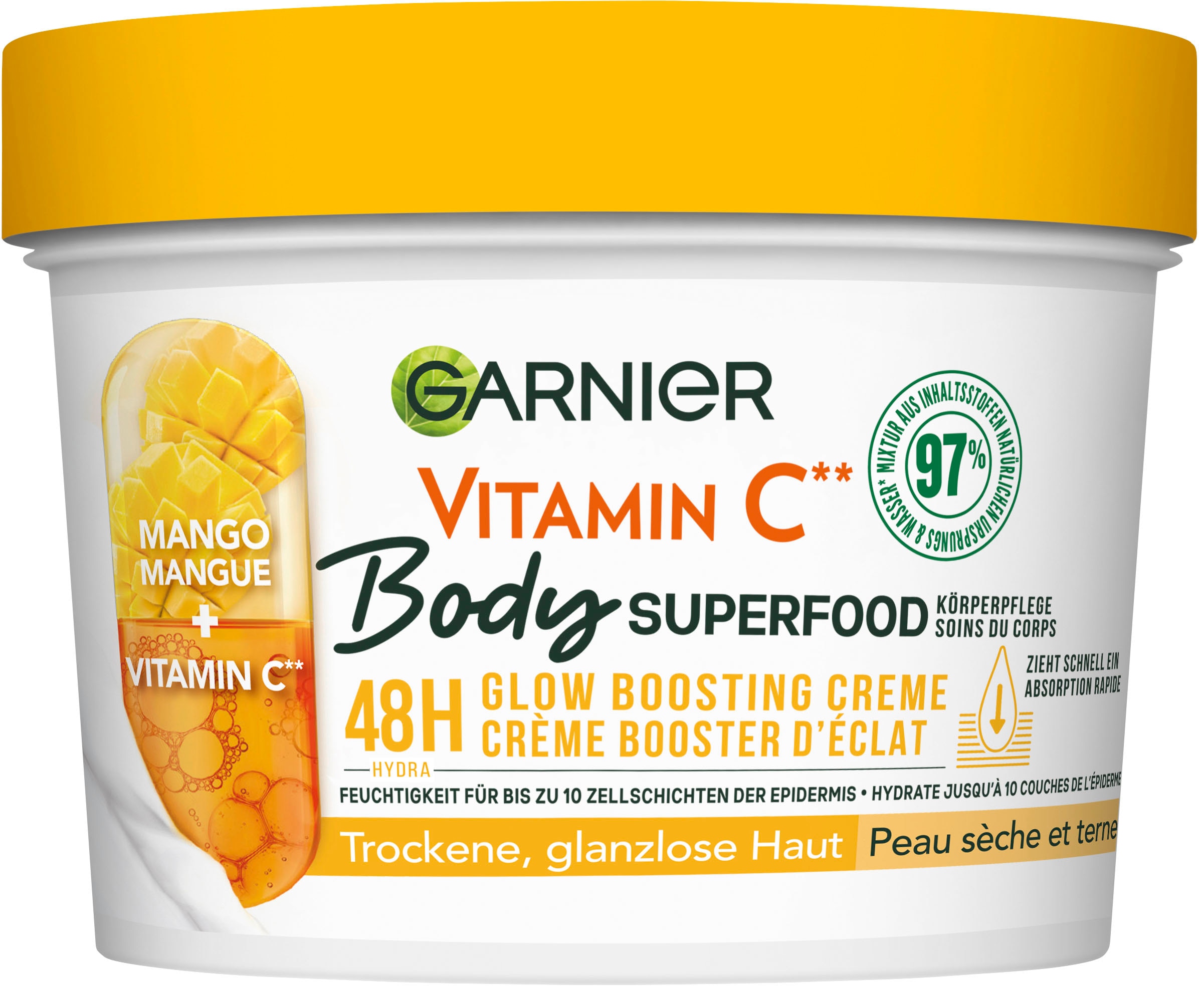 GARNIER Körpercreme »Garnier Body Superfood Mango Vitamin C«, mit Vitamin C