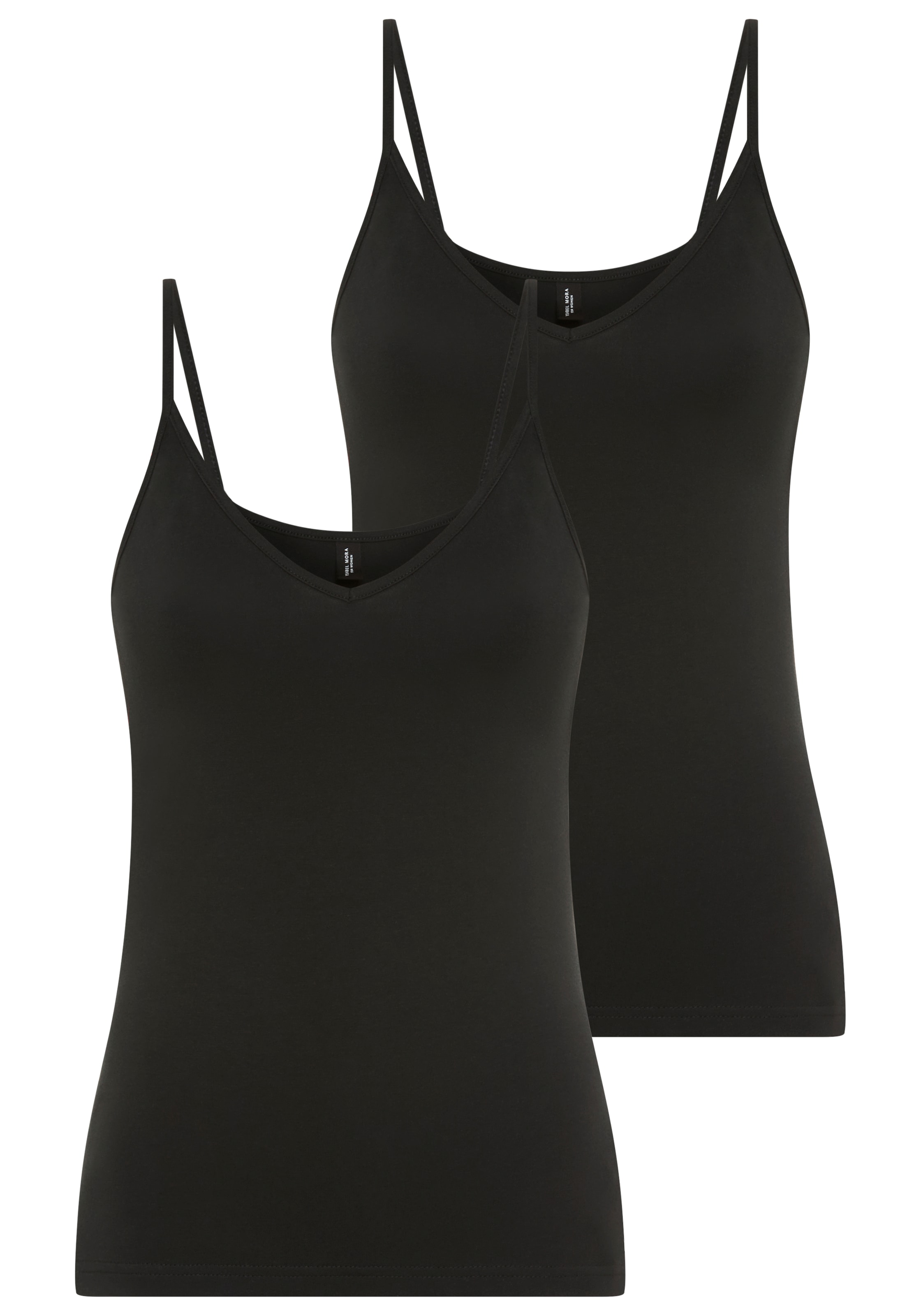 YSABEL MORA Spaghettitop 2er Pack,  Baumwollmix, elastisch, atmungsaktiv, weich