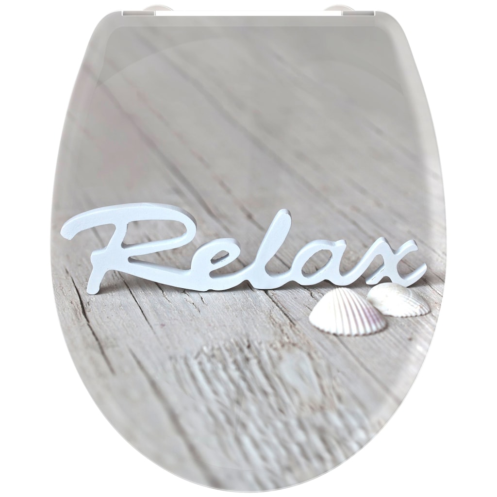 welltime WC-Sitz »Relax«, abnehmbar, Absenkautomatik, bruchsicher, kratzfest, Schnellverschluss