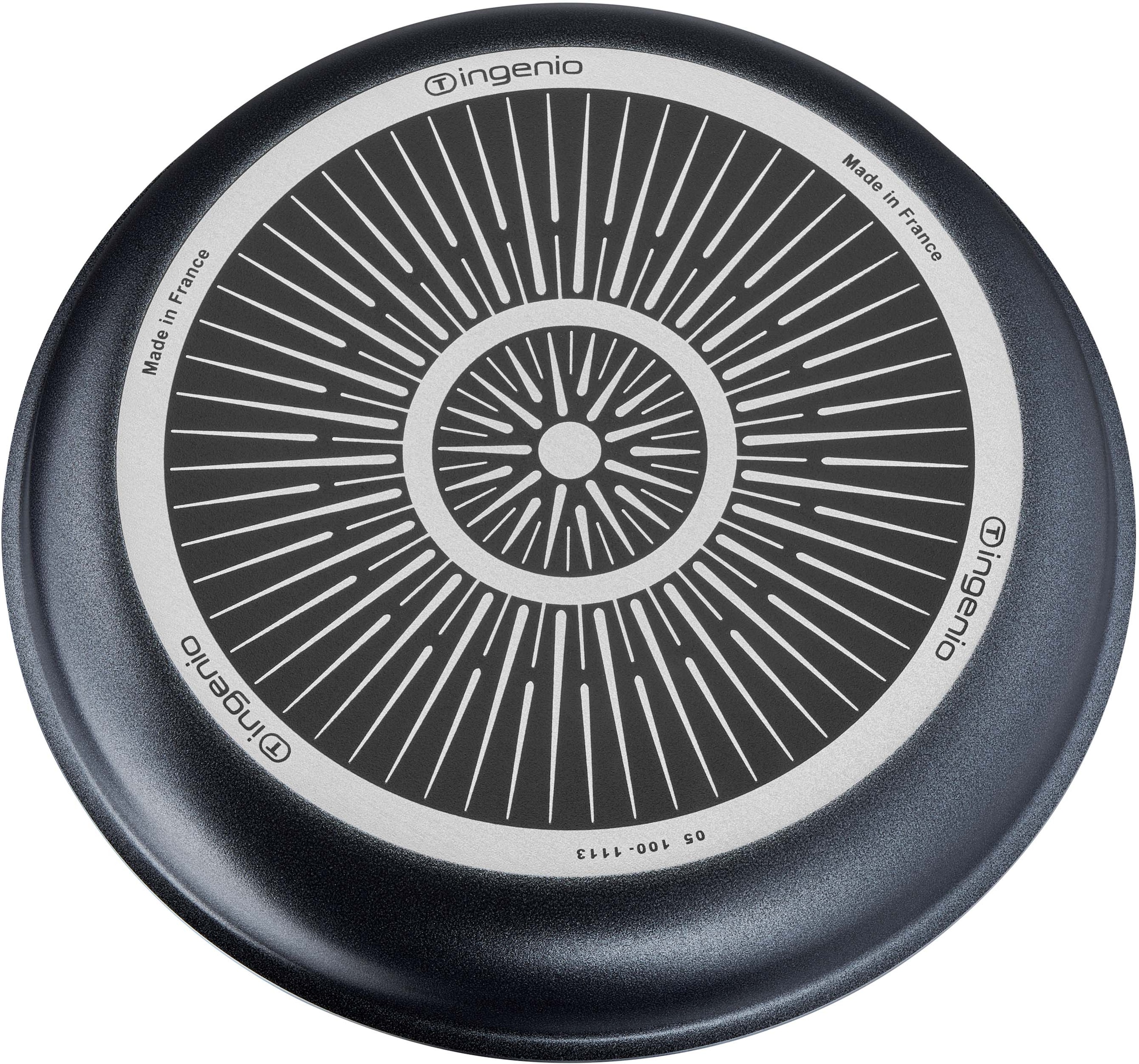 Tefal Pfannen-Set »Ingenio XL Force«, Aluminium, (Set, 3 tlg., je 1 Pfanne Ø 24/28 cm, H: 6 cm), Antihaft, abnehmbarer Griff, Thermo-Signal, alle Herde außer Induktion