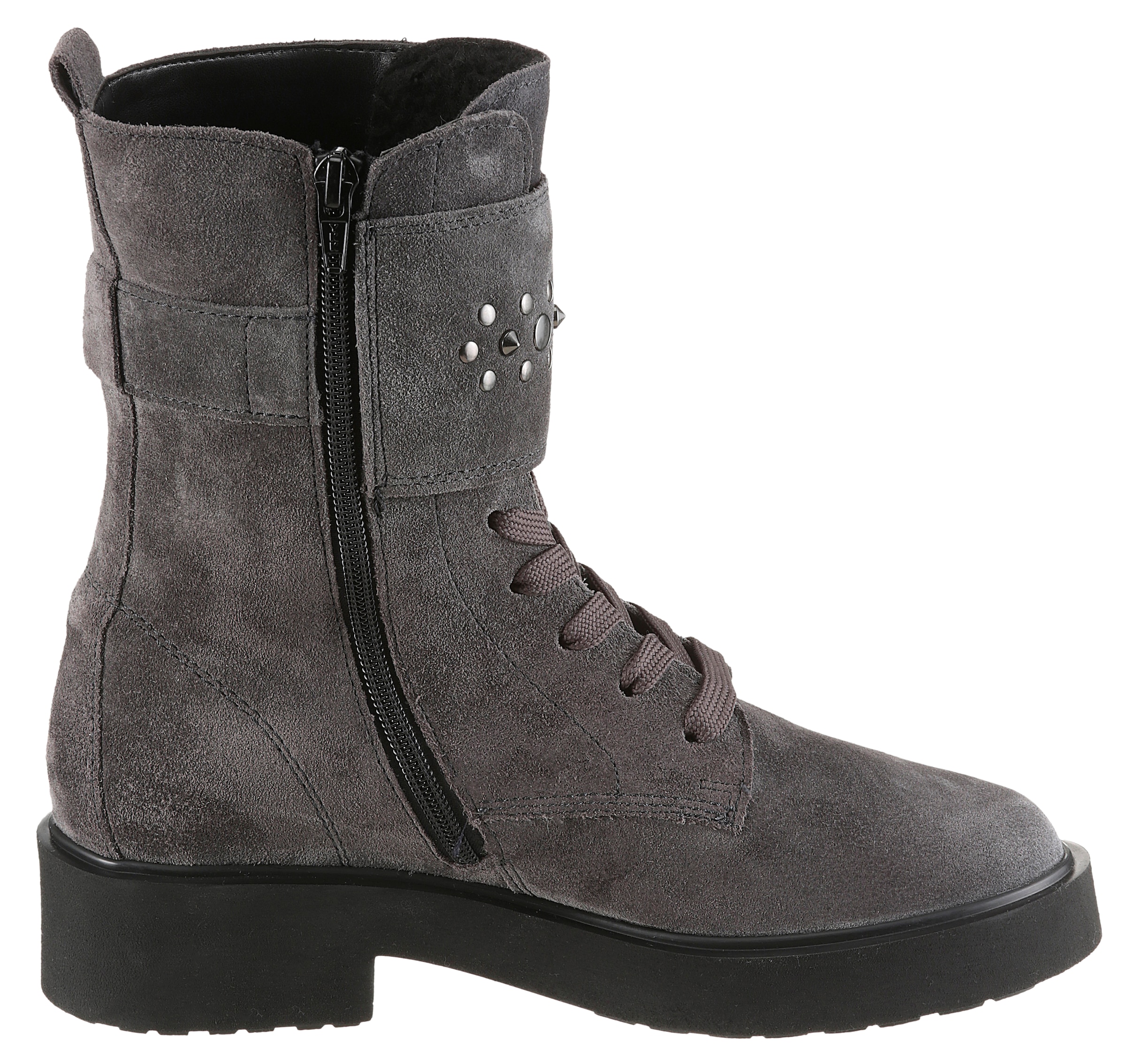 Gabor Winterstiefelette  , Blockabsatz, Schnürboots, Schnürstiefelette mit Nieten