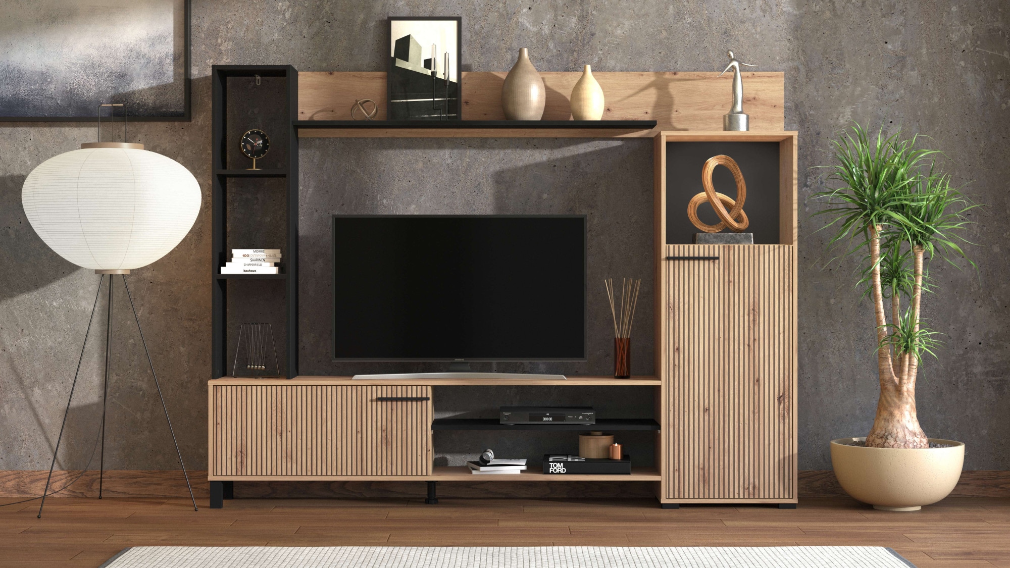 INOSIGN Wohnwand »Retimno, inkl. Highboard, TV-Board, Standregal und Wandregal«,...