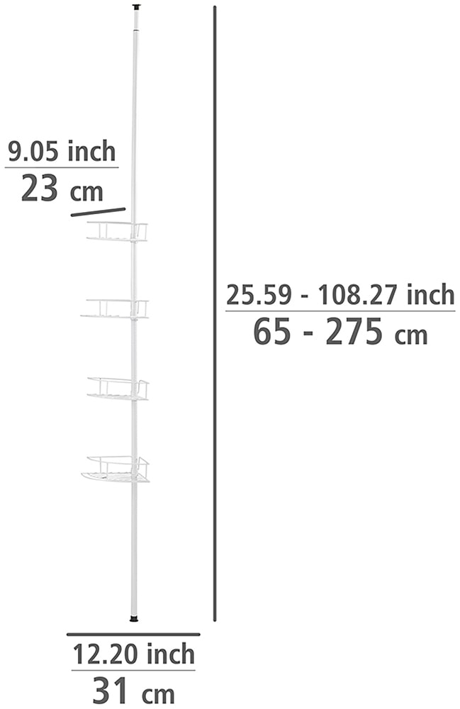WENKO Teleskopregal »Modell Dolcedo«, mit 4 Ablagen für Dusche und Bad ohne Bohren, Edelstahl