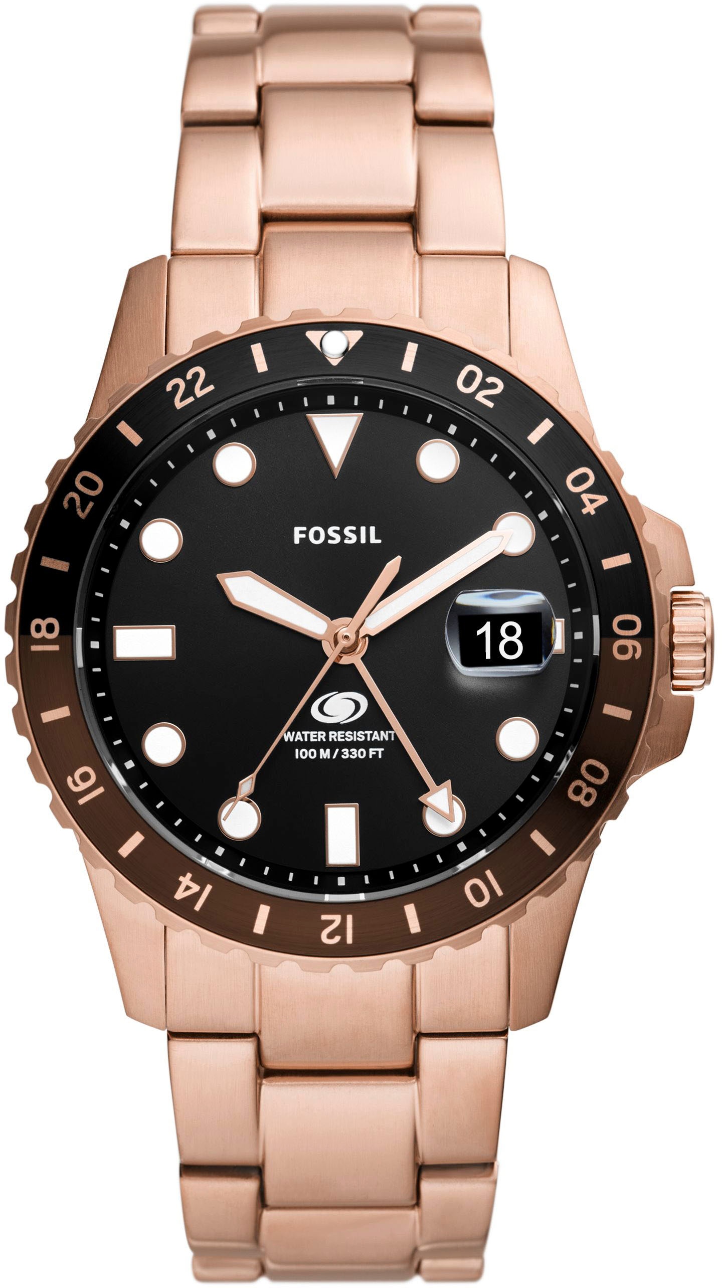 Quarzuhr »FOSSIL BLUE GMT, FS6027«, Armbanduhr, Herrenuhr, Datum, analog