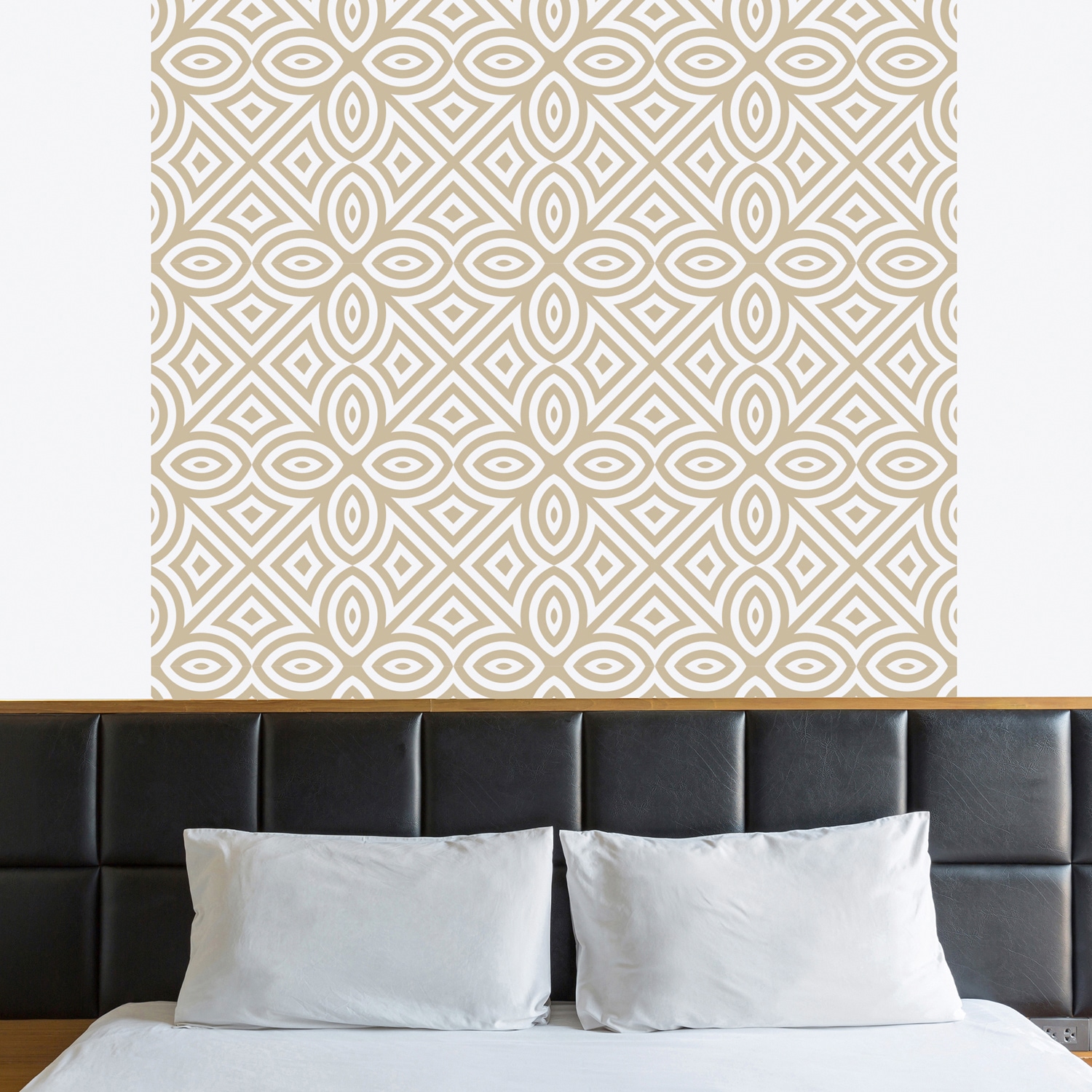 queence Vinyltapete »Muster-Beige« Barock | Kunst | bedruckt glatt 90x250cm, selbstklebend, kinderleichte Anbringung, , Sticker