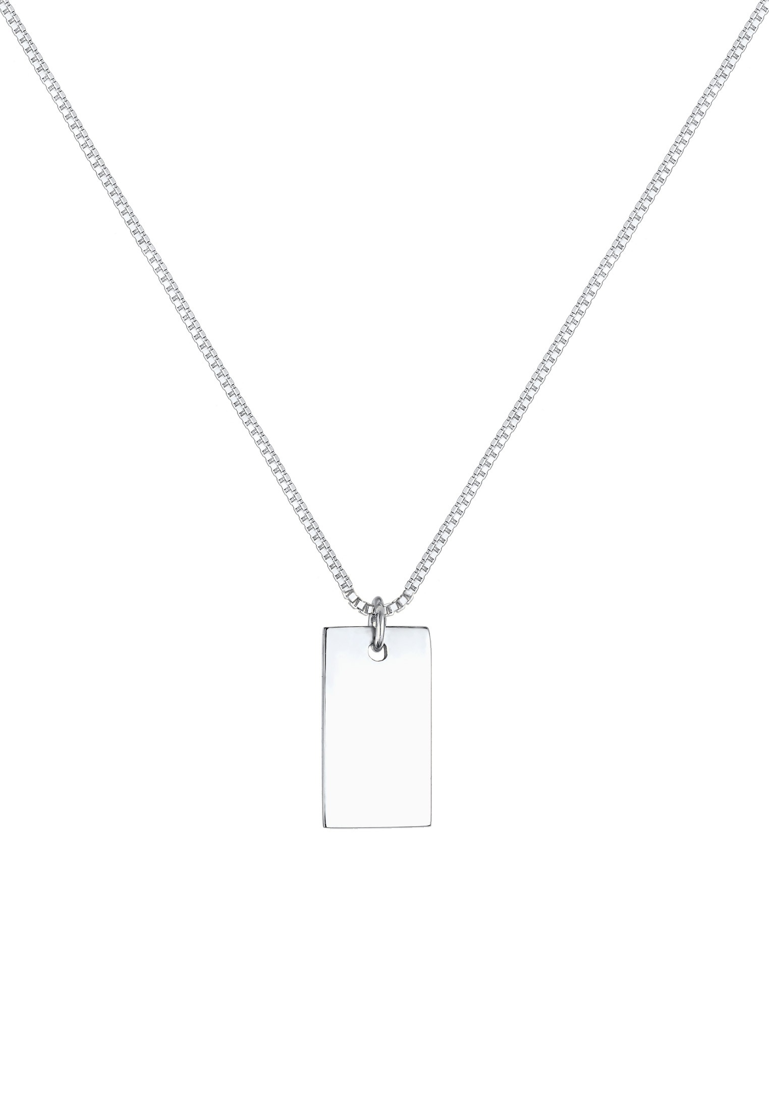 Elli Kette mit Anhänger »Halskette Rechteck Geo Basic 925 Silber«