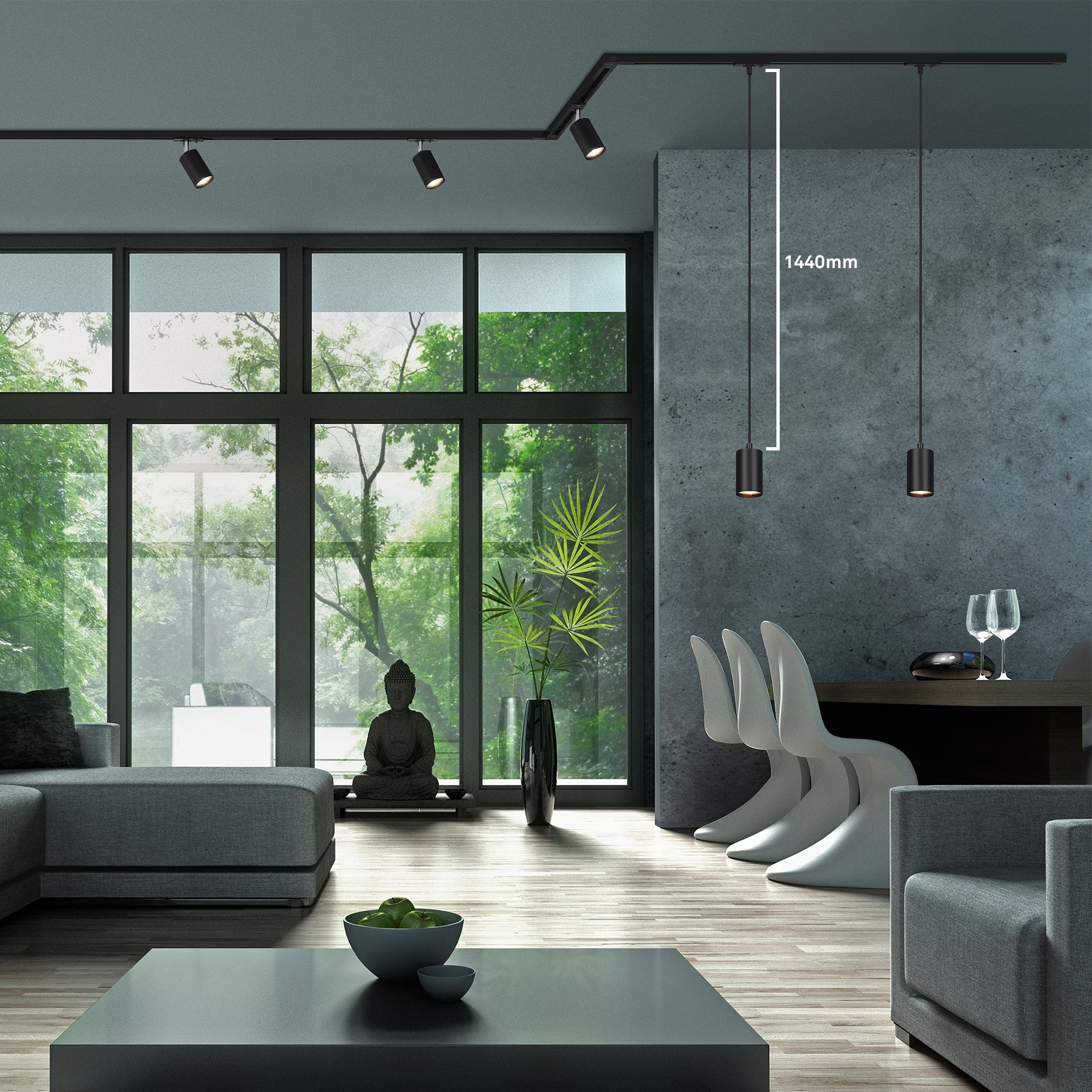 Briloner Leuchten Schienensystem-Sets »RAIL« GU10 11 Stk. Schienensystem Rail 5,25 m Schwarz max.9W Decke Wohnzimmer Büro Küche