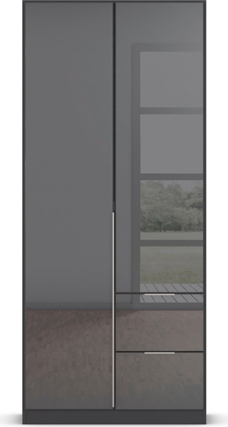 rauch Drehtürenschrank »Kleiderschrank Kleiderschränke Schrank Garderobe AGORDO mit Glasfront«, mit Außenschubkästen, in 6 Breiten und 2 Höhen MADE IN GERMANY