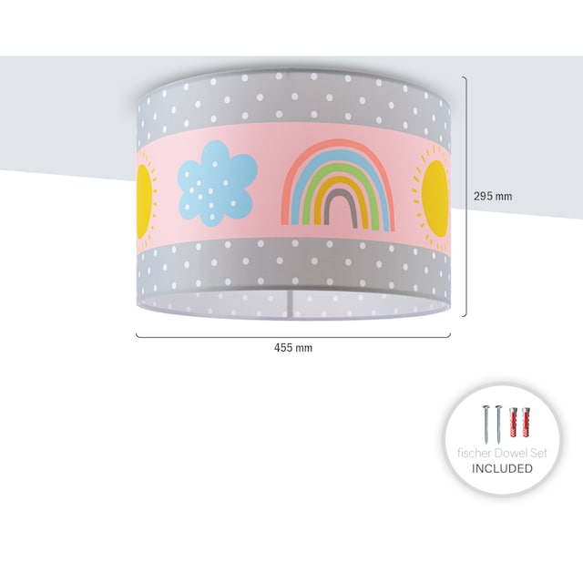 Paco Home Deckenleuchte »Cosmo 962«, 1 flammig-flammig, Lampe Kinderzimmer  Deckenlampe Regenbogen Sonne Rosa Grau Weiß E27 online kaufen | mit 3  Jahren XXL Garantie