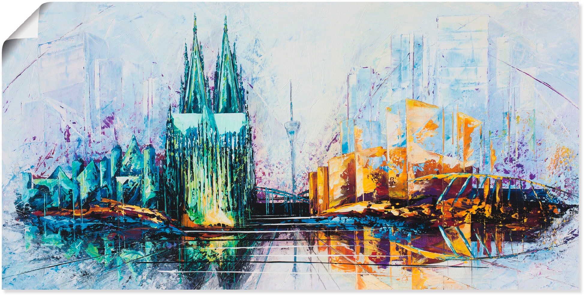 Artland Poster »Kölner Dom Skyline 6«, Deutschland, (1 St.), als Alubild, Leinwandbild, Wandaufkleber oder Poster in versch. Größen