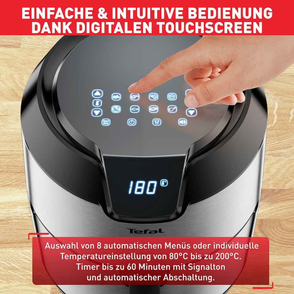 Tefal Heißluftfritteuse »EY401D.HERO Easy Fry Deluxe«, 1500 W, mit Zubehör, Fassungsvermögen 1,4 kg, 8 automatische Programme