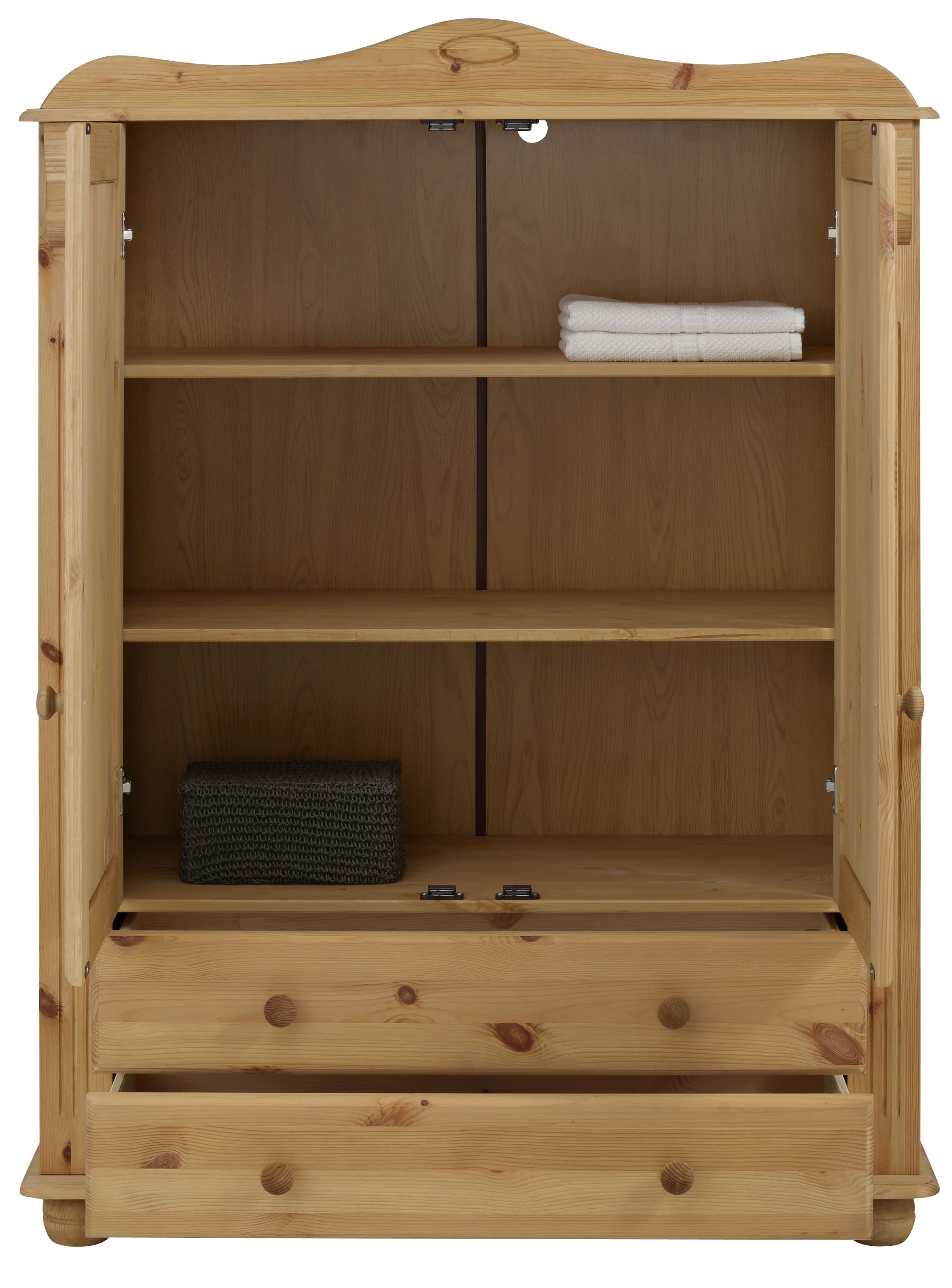 Home affaire Wäscheschrank »Adele, Mehrzweckschrank«, (2 Breiten: 93/130 cm H/T ca. 135/40 cm), aus massiver Kiefer, 2-oder 3-türig