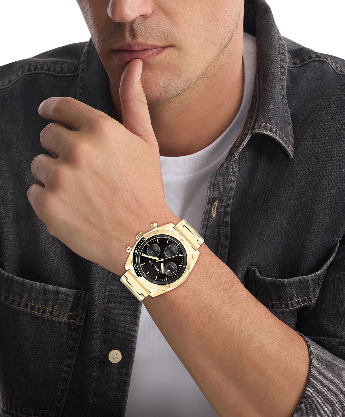 Calvin Klein Multifunktionsuhr »CK FLEX«, Armbanduhr, Quarzuhr, Herrenuhr, Tag, Wochentag, Edelstahlarmband