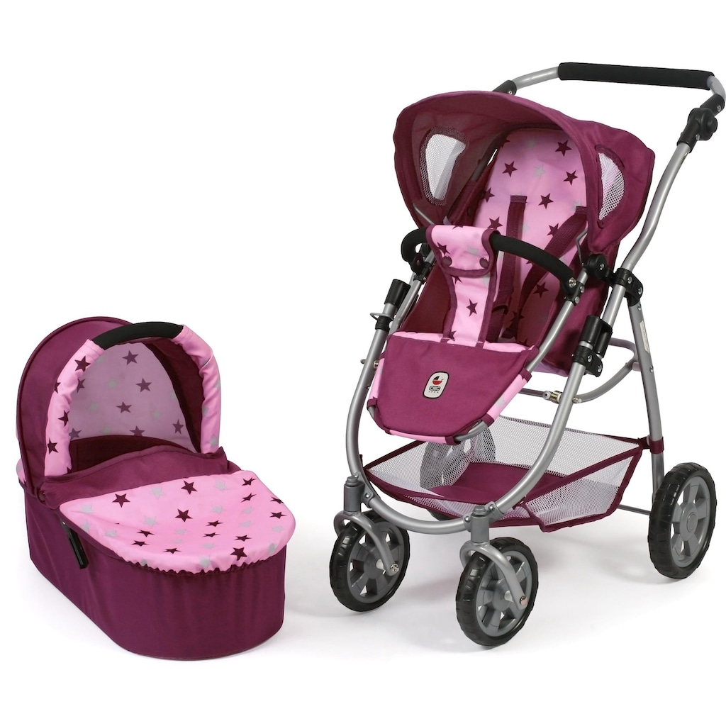 CHIC2000 Kombi-Puppenwagen »Emotion All In 2in1, Stars Brombeere«, inkl. Babywanne und Sportwagenaufsatz