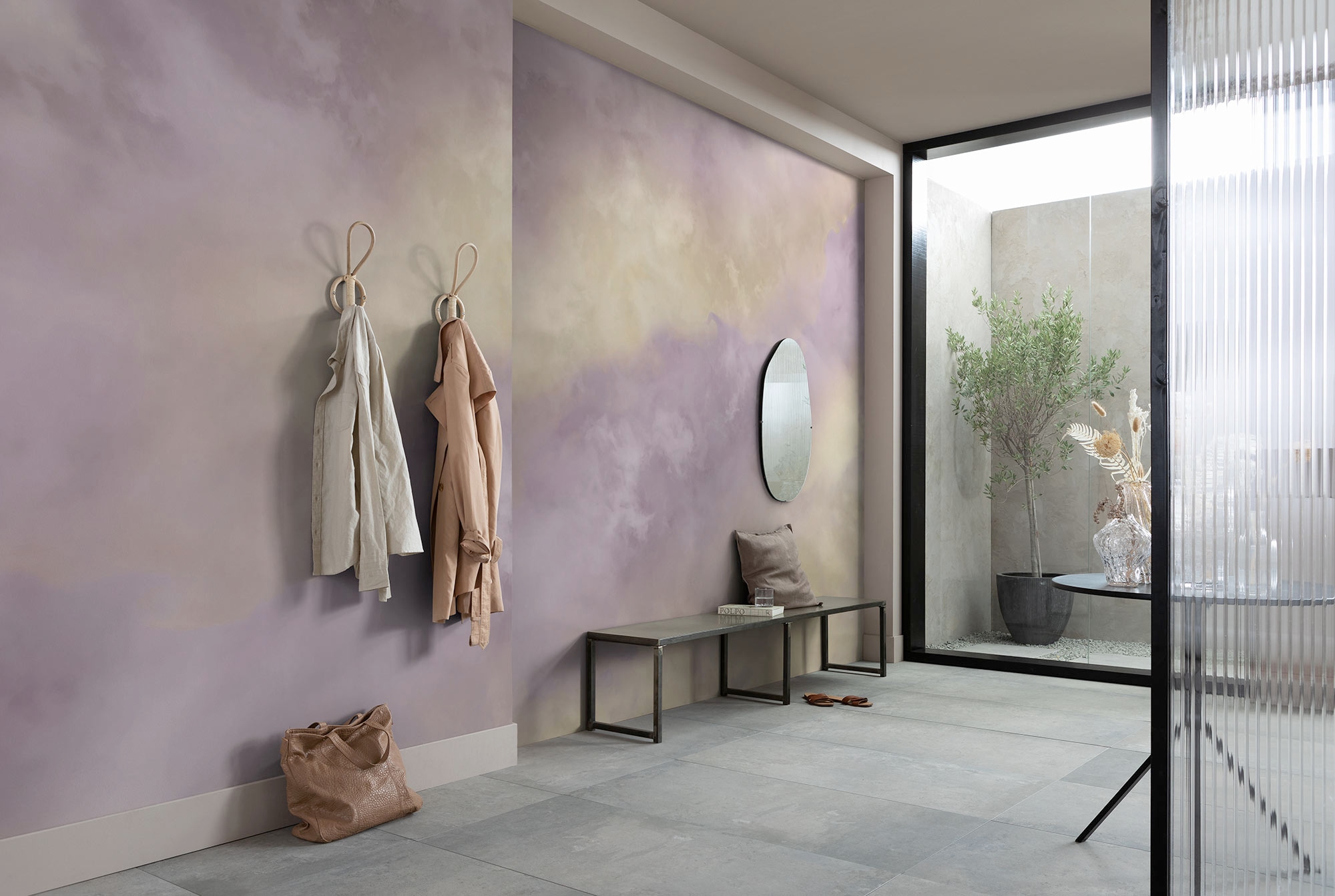 Komar Fototapete "Komar Vlies Fototapete - Lavender clouds - Größe 350 x 250 cm" bedruckt glatt