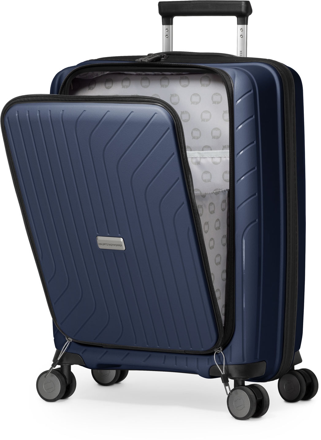 Hauptstadtkoffer Hartschalen-Trolley »TXL, dunkelblau, 55 cm«, 4 Rollen,  mit gepolstertem Laptopfach bei ♕