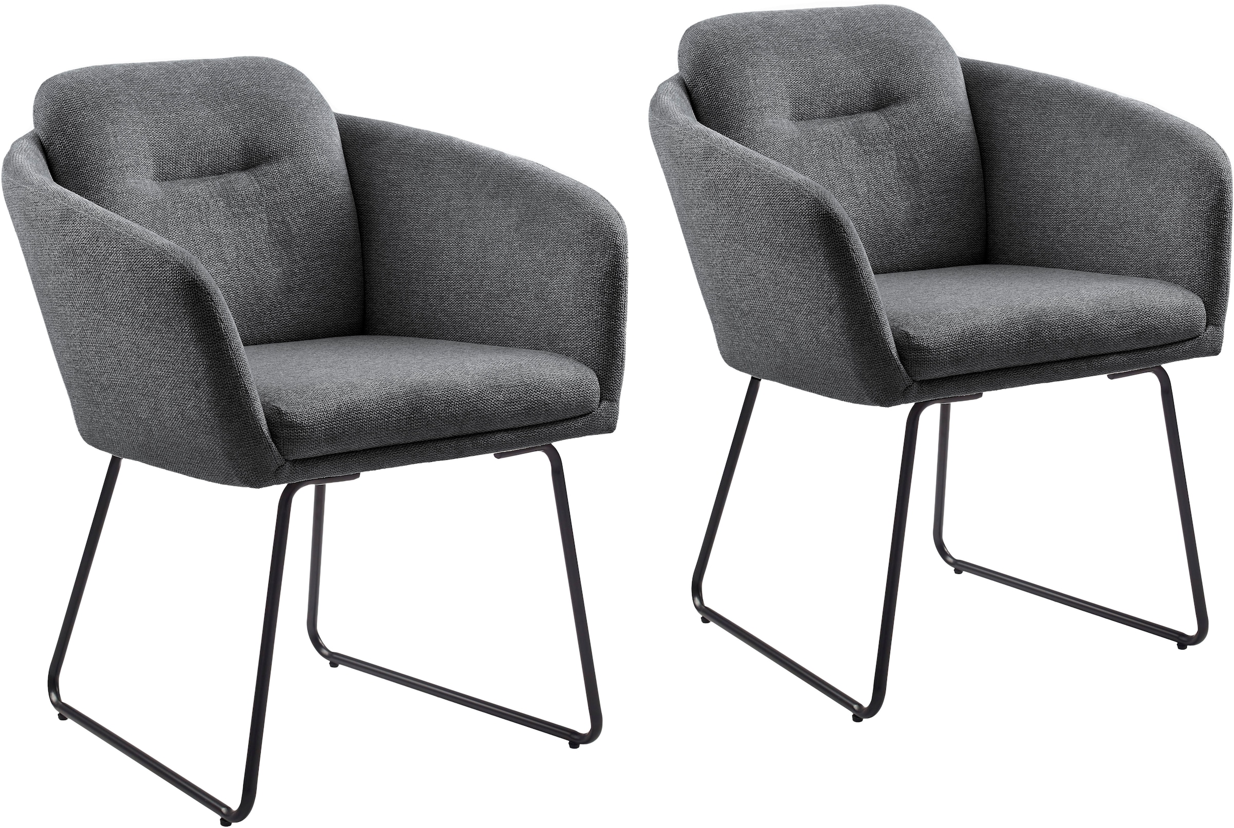 INOSIGN Esszimmerstuhl »Sphere« (Set) 2 Stk.hochwertiger Strukturstoffbezug, Metallgestell, Sitzhöhe 49 cm