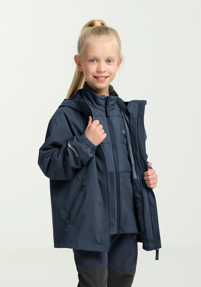Jack Wolfskin 3-in-1-Funktionsjacke »HYBRID 3IN1 JACKET K« 3in1, wasserdicht, Übergangsjacke/Winterjacke