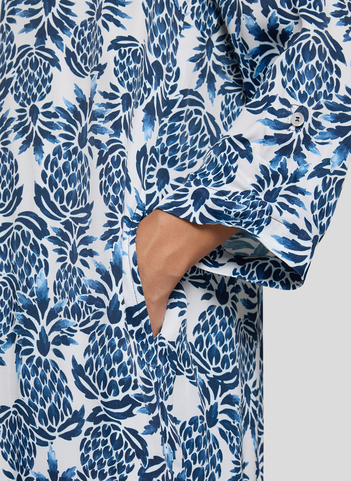 Rabe Druckkleid Eingrifftaschen mit floralem Allover-Print