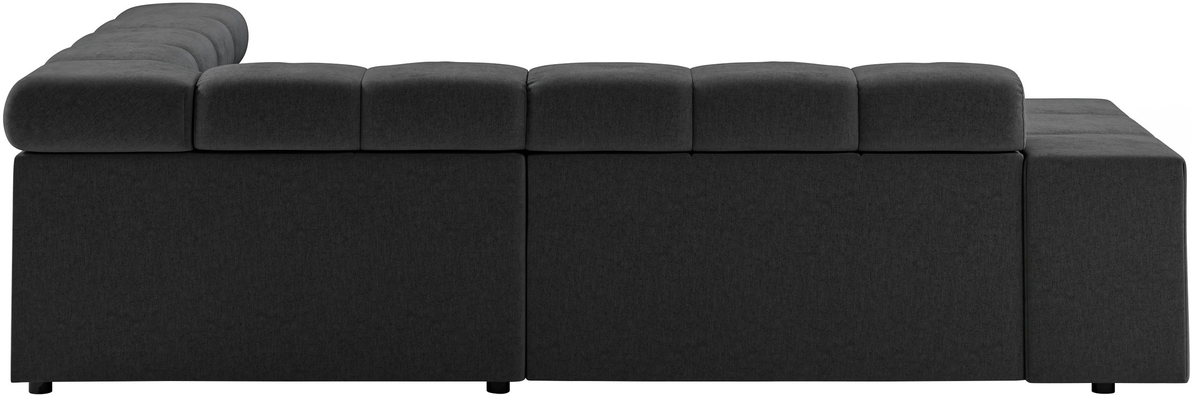 INOSIGN Ecksofa »Ancona, incl. Kopfteilverstellung + 3 Zierkissen, L-Form, bequem«, wahlweise motorische Sitztiefenverstellung, B/T(H: 249/215/70 cm