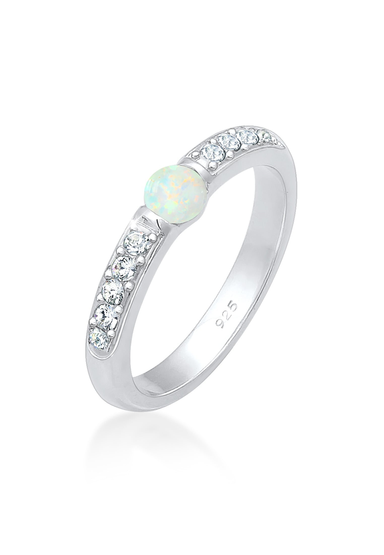 Elli Premium Verlobungsring »Ring Glas Kristalle Synthetischer Opal 925 Sterling Silber«