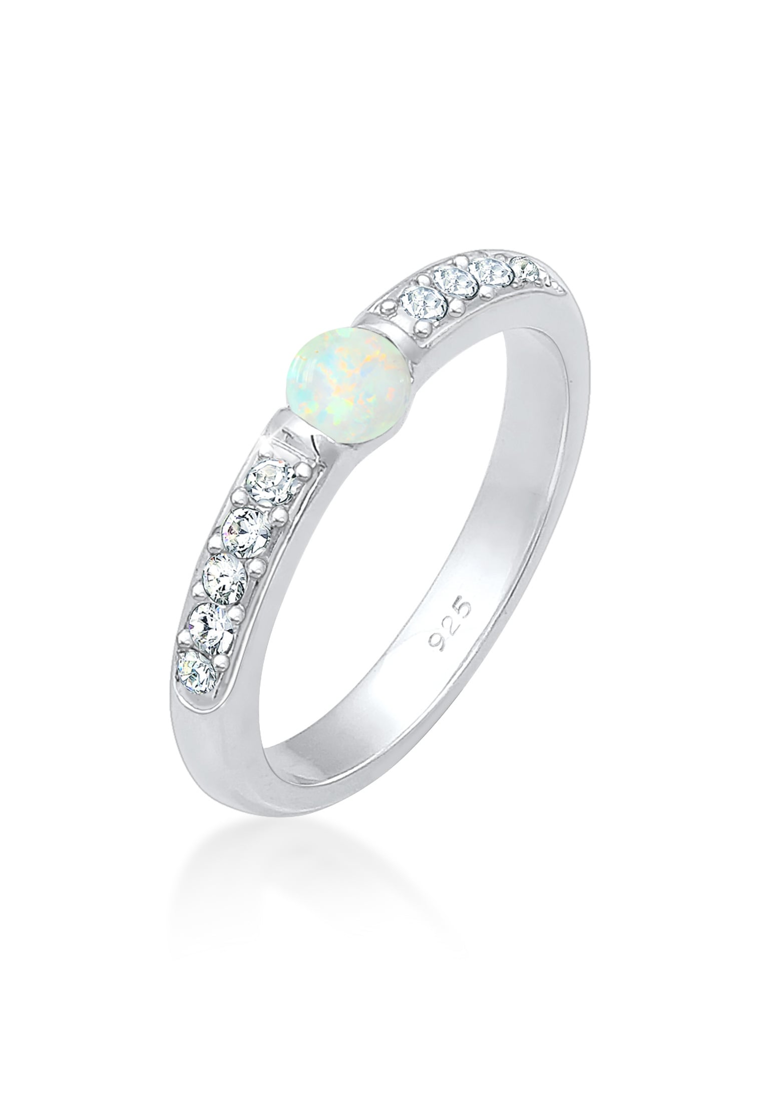 Elli Premium Trauring »Ring Opal Kristalle 925er Sterling Silber«