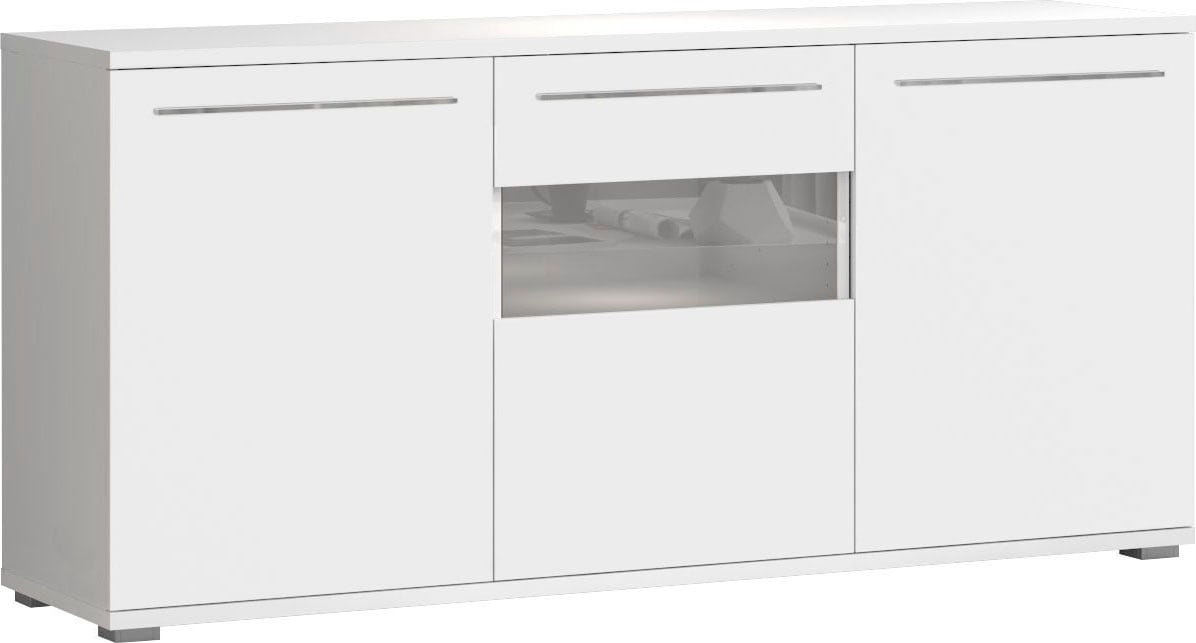 Places of Style Kommode »Piano«, (H/B/T): 84,6/180/45,2cm), Hochglanz UV lackiert, Soft-Close Funktion