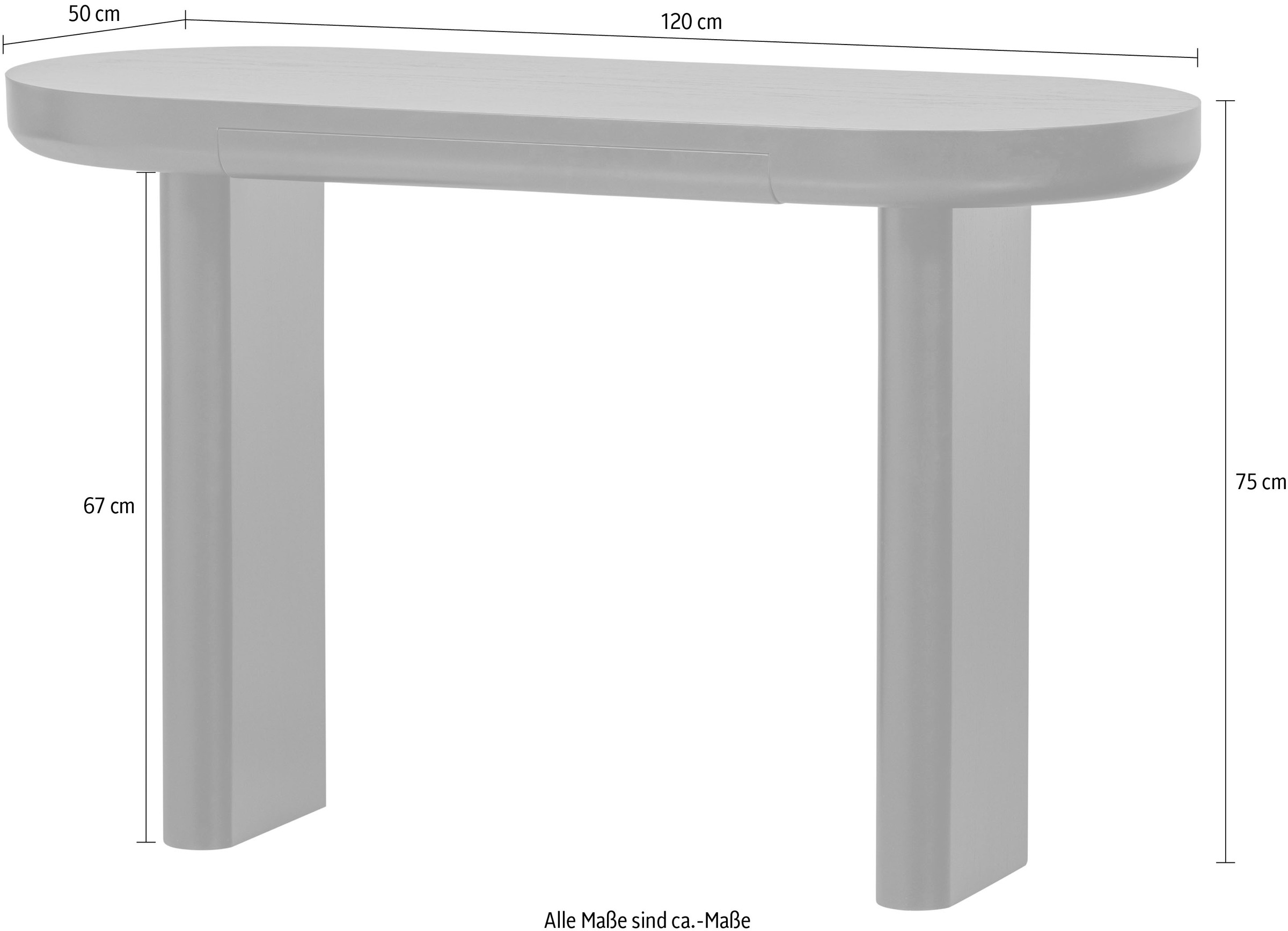 WOOOD Schreibtisch »Mael aus MDF mit Furnierschicht und massiven Holzbeinen 120x50x75 cm« Tragkraft 50 kg, einfach zu montieren, sichtbare Maserung