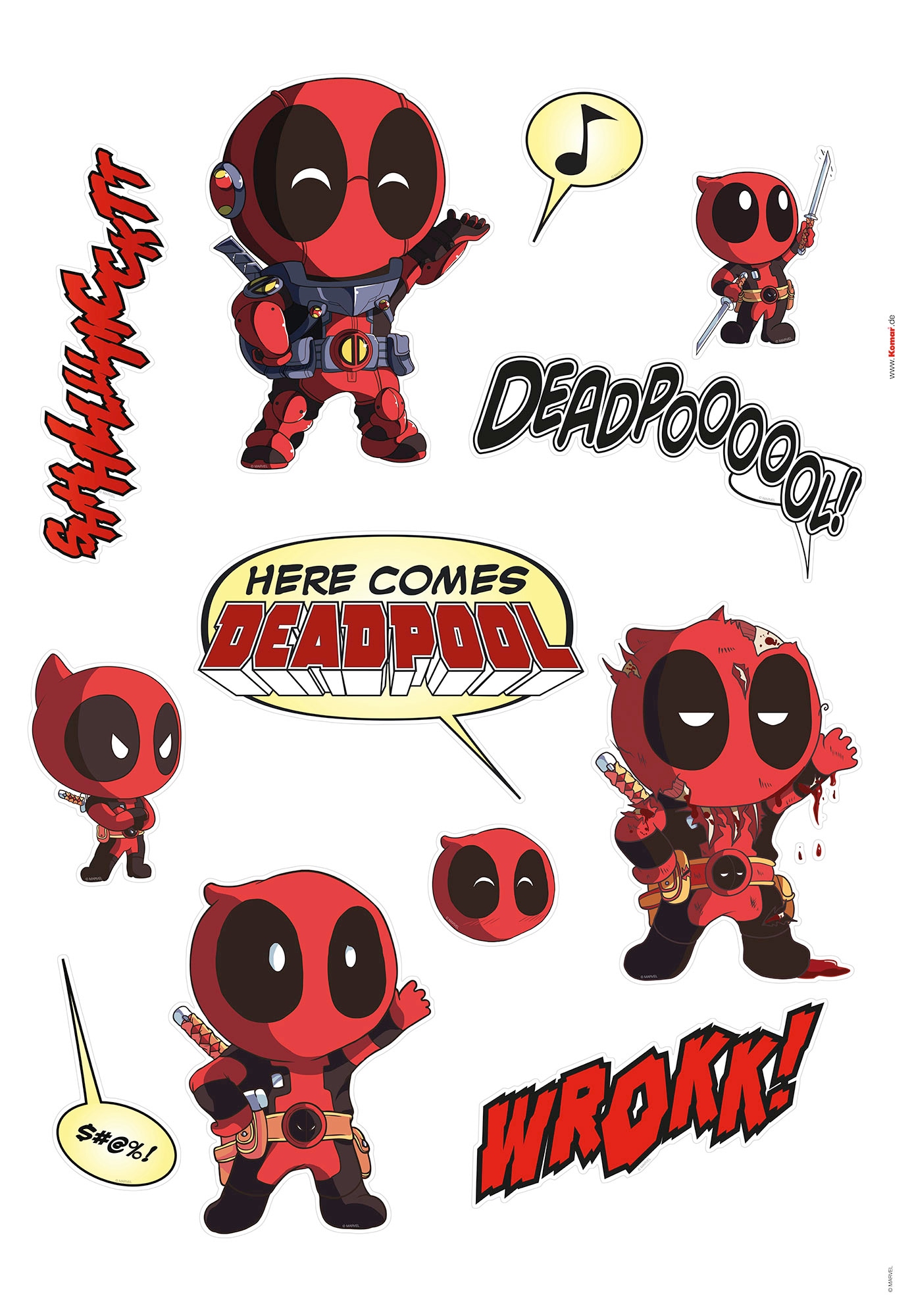 Komar cm »Deadpool selbstklebendes 50x70 St.), (Breite Wandtattoo Jahren kaufen Garantie Wandtattoo online | (12 Höhe), Cute«, XXL x 3 mit