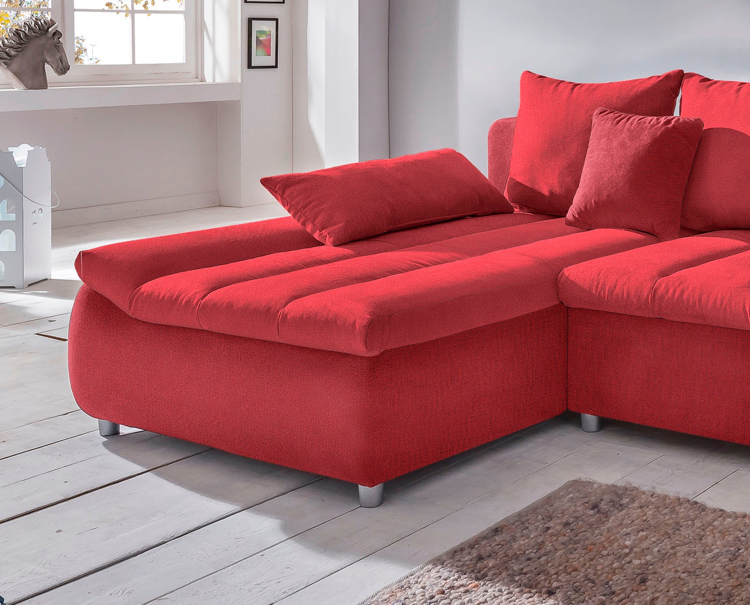 INOSIGN Ecksofa »Imola bequem, aktuelle Steppung im Sitz, L-Form, Breite 270cm«, wahlweise mit Bettfunktion