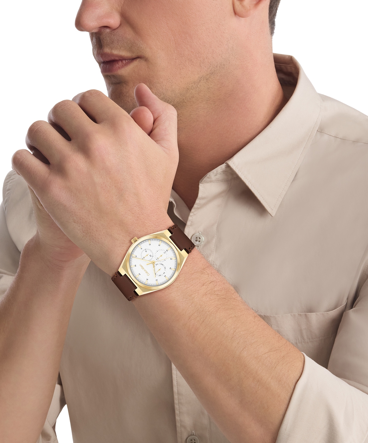 Calvin Klein Multifunktionsuhr »CK MOTION« Quarzuhr, Armbanduhr, Damenuhr, Herrenuhr, Lederarmband, analog