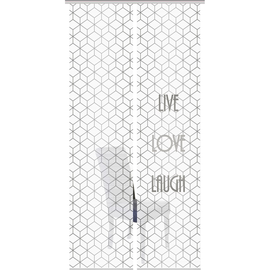 Vision S Schiebegardine »LIVE LOVE LAUGH 2er SET«, (2 St.)