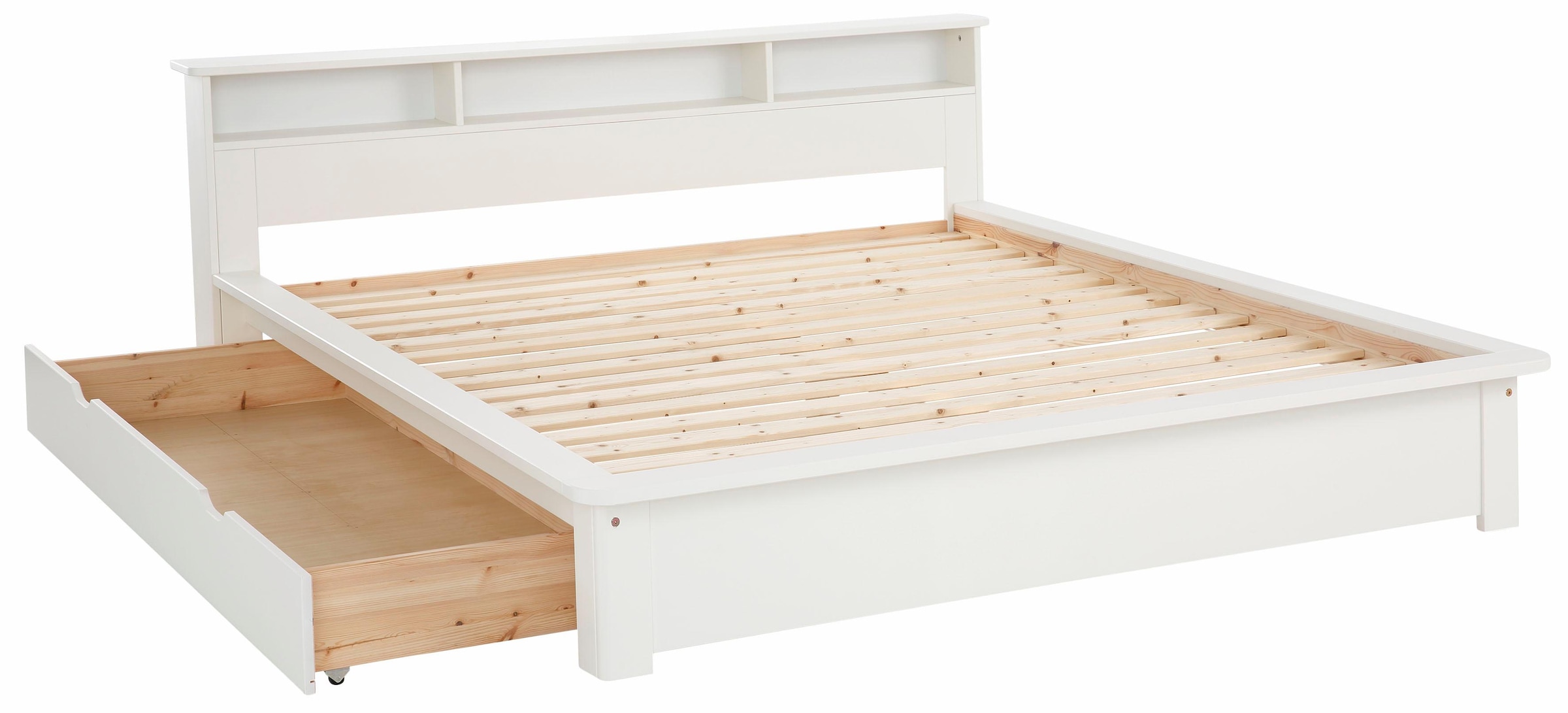 Home affaire Massivholzbett »"KERO" BESTSELLER! Stauraum im Kopfteil«, zertifiziertes Massivholz (Kiefer), optional mit Schublade