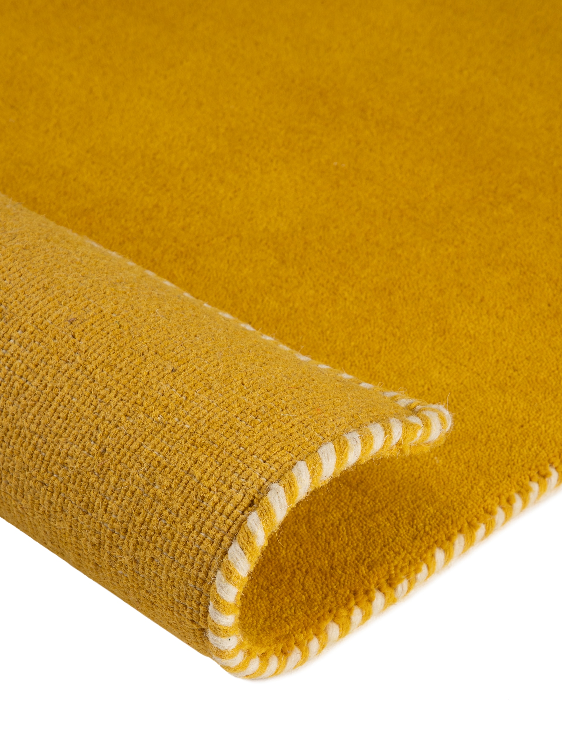 carpetfine Wollteppich »Gabbeh Lola Uni«, rechteckig, 14 mm Höhe, mit natürlichem Pflanzenmaterial von Hand gewebt, auch in Rund