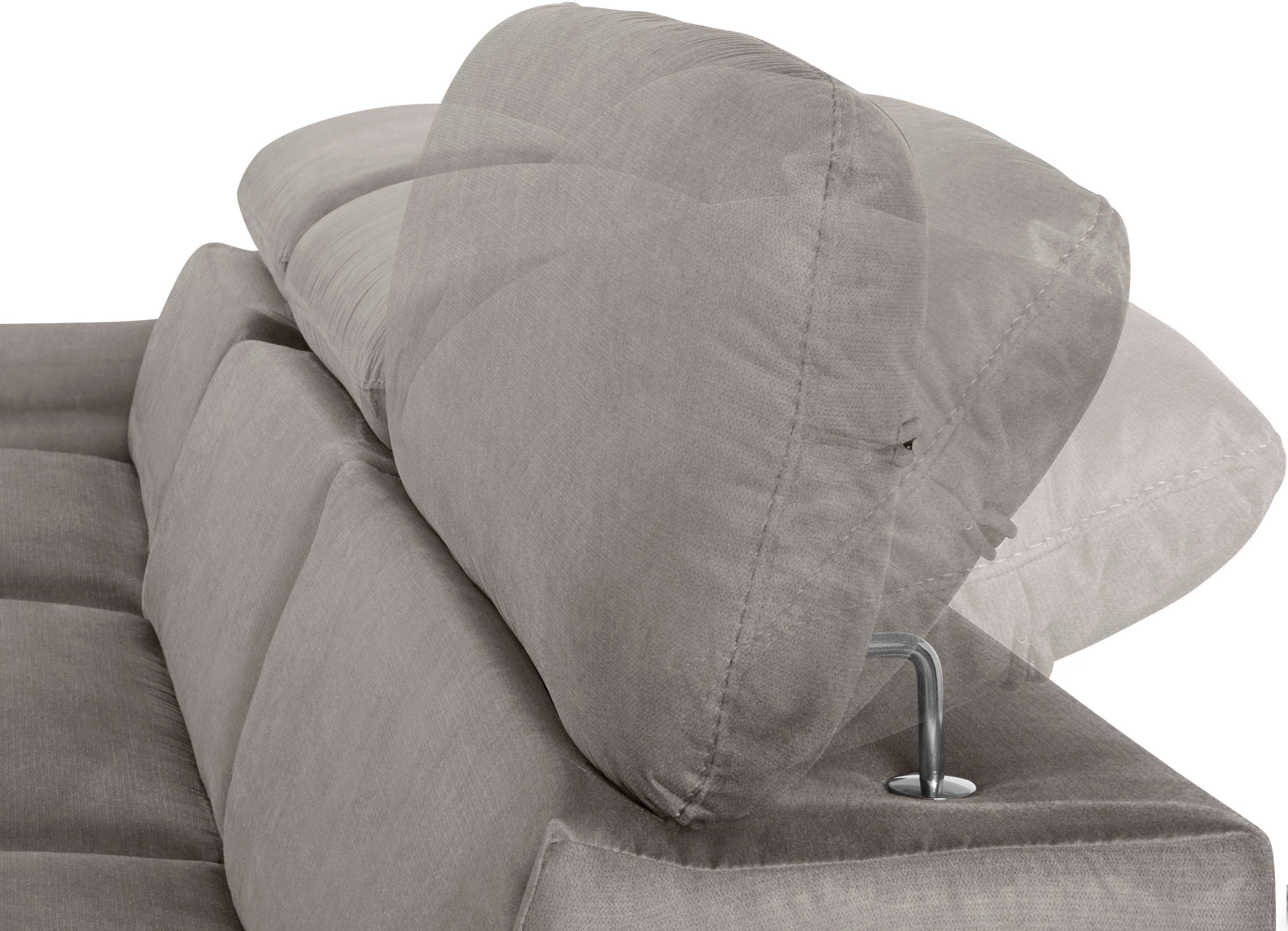 COTTA Ecksofa »Lola L-Form mit Kopfteilfunktion & Hocker«, (Set, mit Hocker), wahlweise mit Bettfunktion, Bettkasten & Armteilverstellung