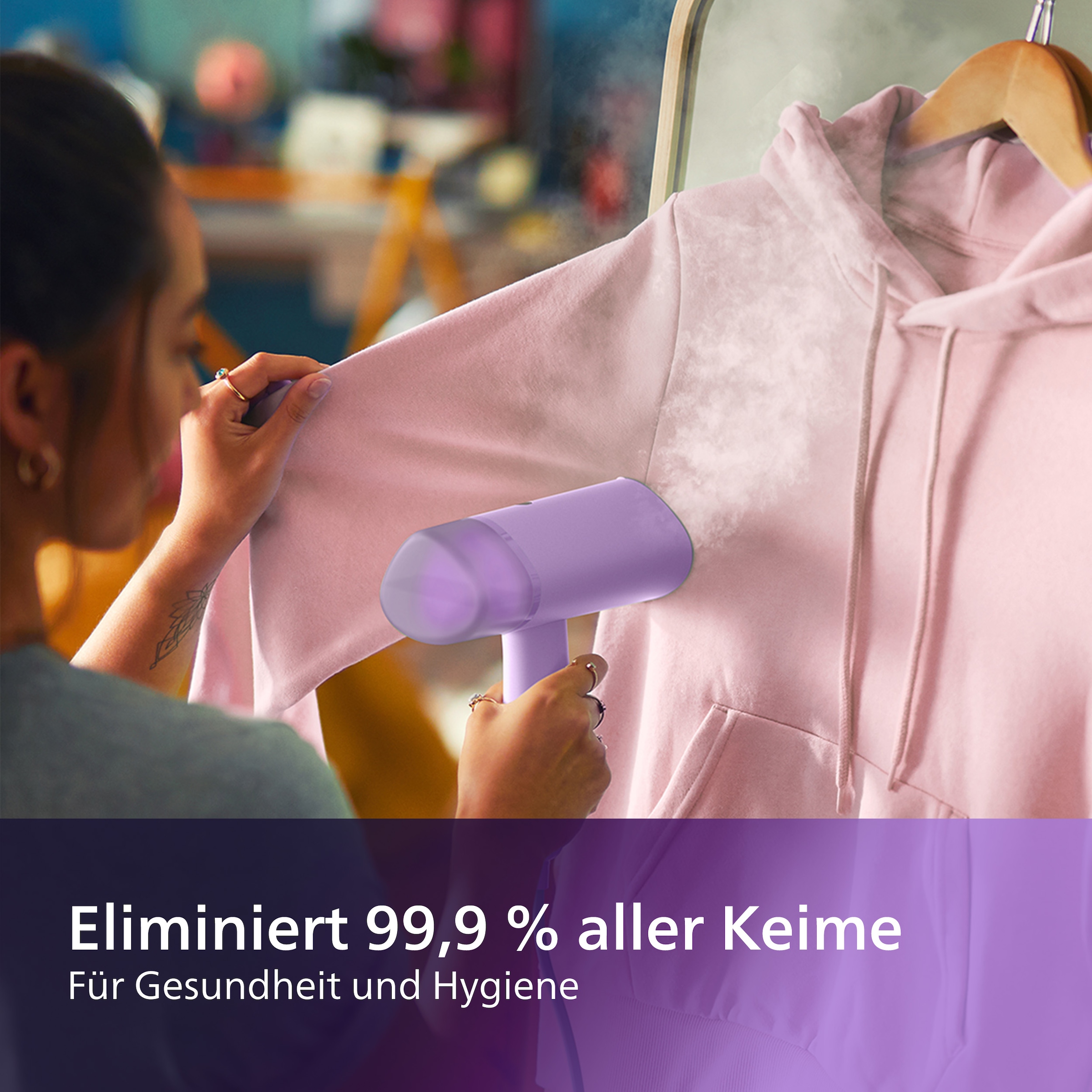 Philips Dampfbürste »STH3010, 100 ml abnehmbarer Wassertank«, 1000 W, Steamer zum Glätten und Auffrischen von Kleidung