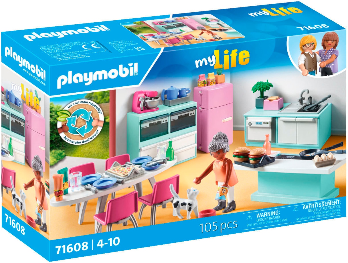 Playmobil® Konstruktions-Spielset »Küche mit Essplatz (71608), myLife«, (105 St.), Made in Europe