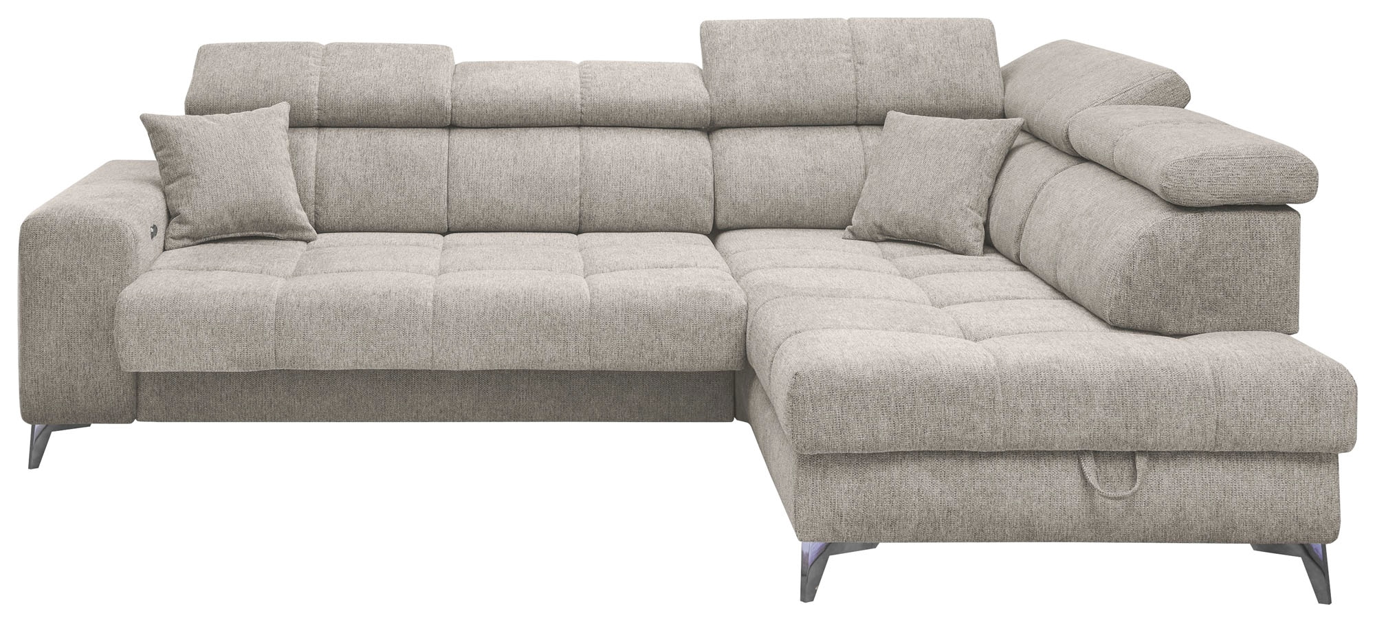 ED EXCITING DESIGN Ecksofa »Sydney L-Form« motorischer Sitztiefenverstellung, USB-Port & 2 Zierkissen