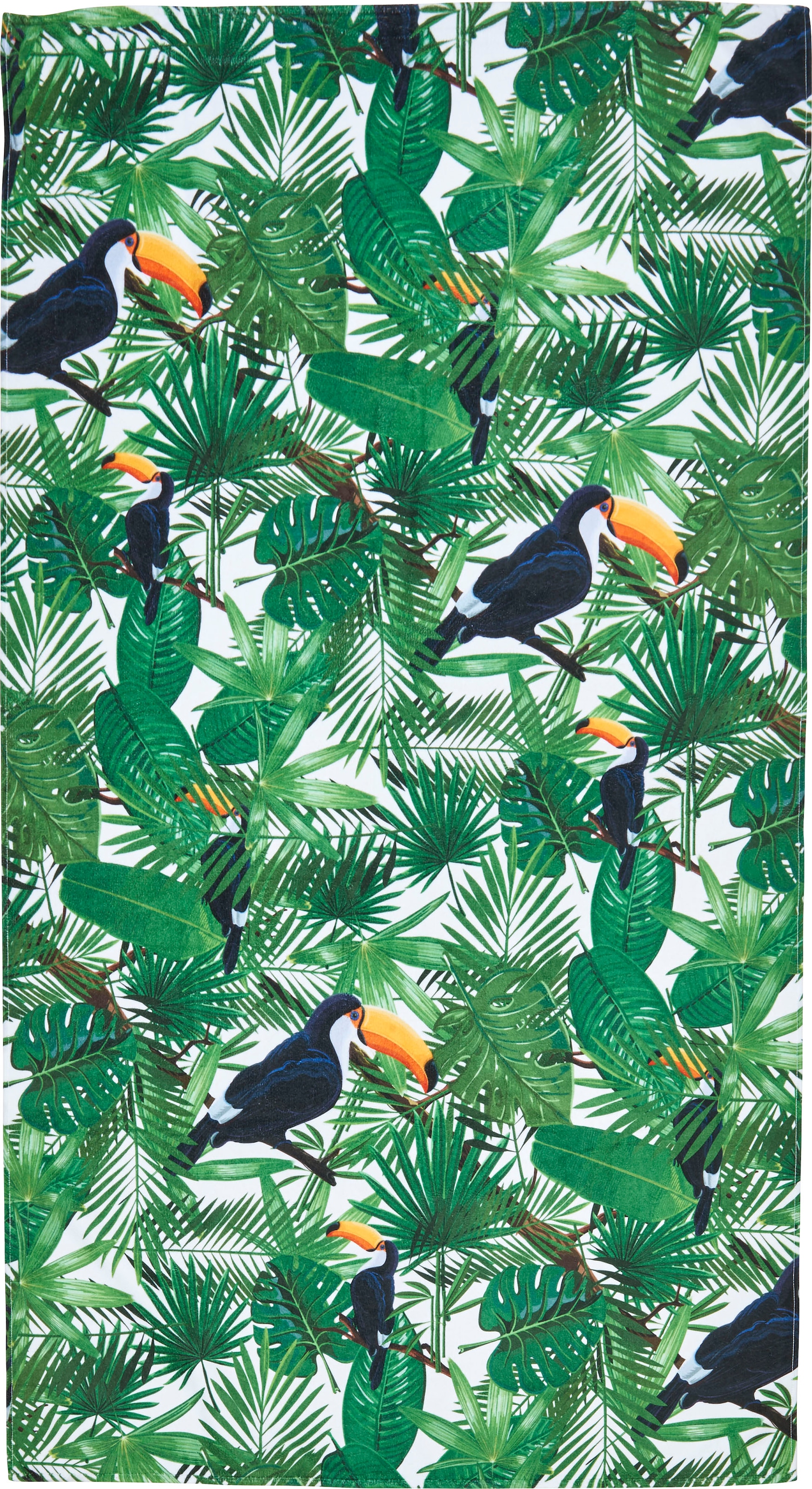Strandtuch »Tukan«, (1 St.), mit Motiv mit Reisverschluss-Tasche für Wertgegenstände