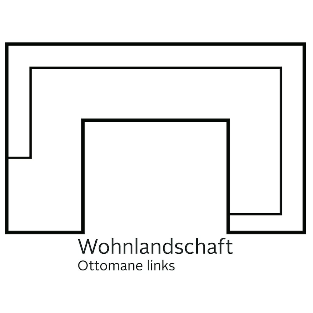 Home affaire Wohnlandschaft »MARSEILLE XXL 349cm, U-Form, Ottomane rechts/links wählbar«